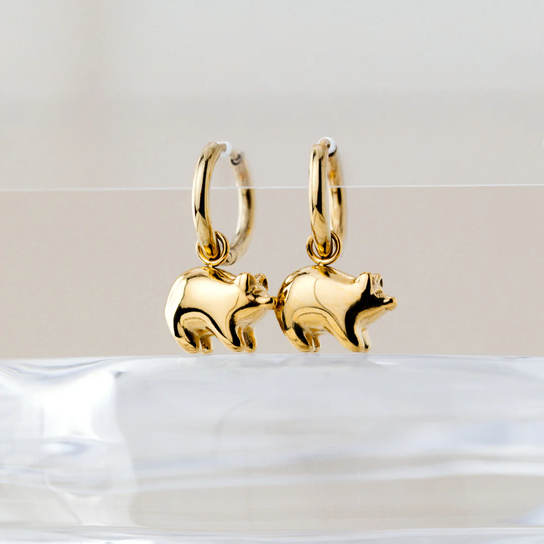 Piggy Hoop Set Small Rose Gold - Image 4