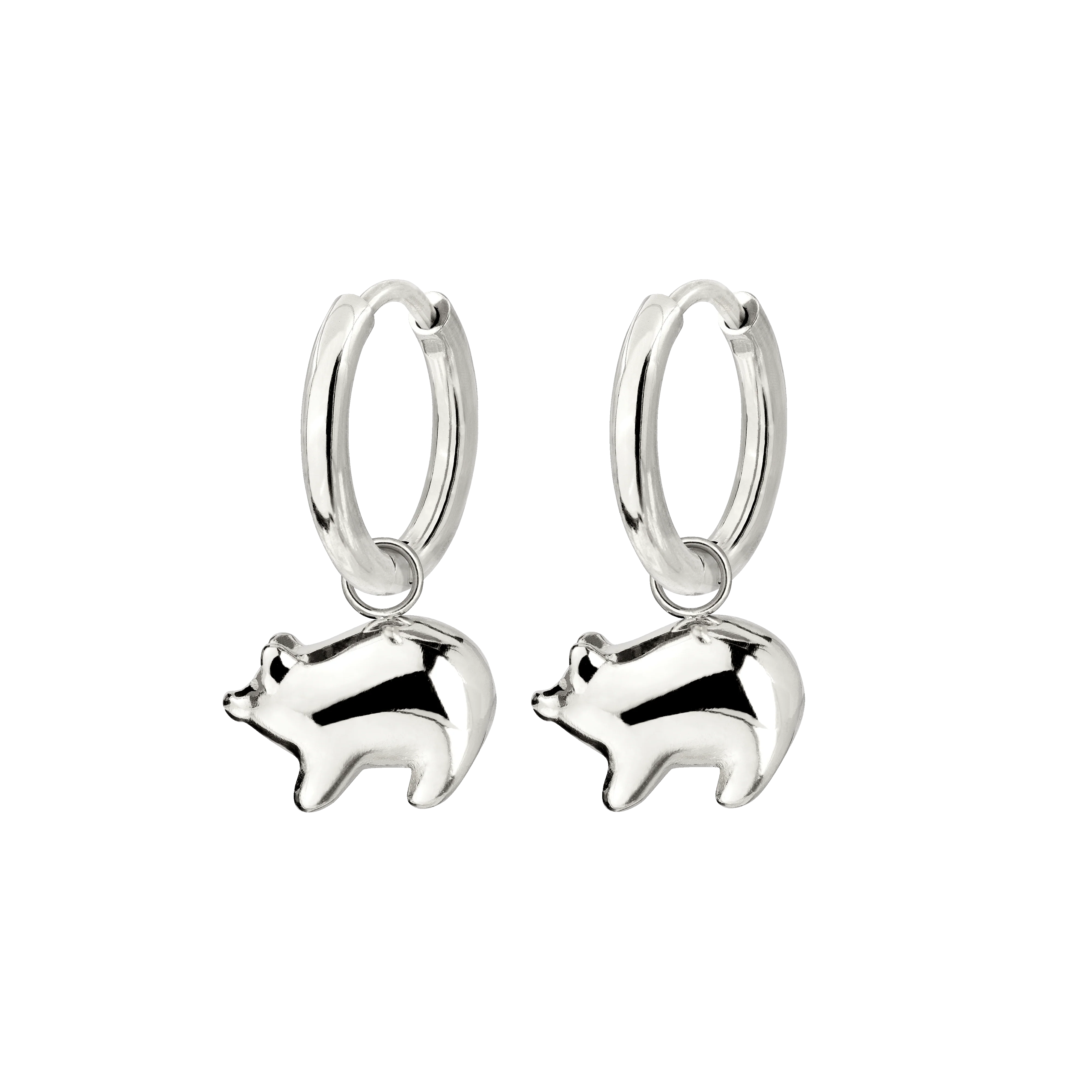 Piggy Hoop Set Small Silver