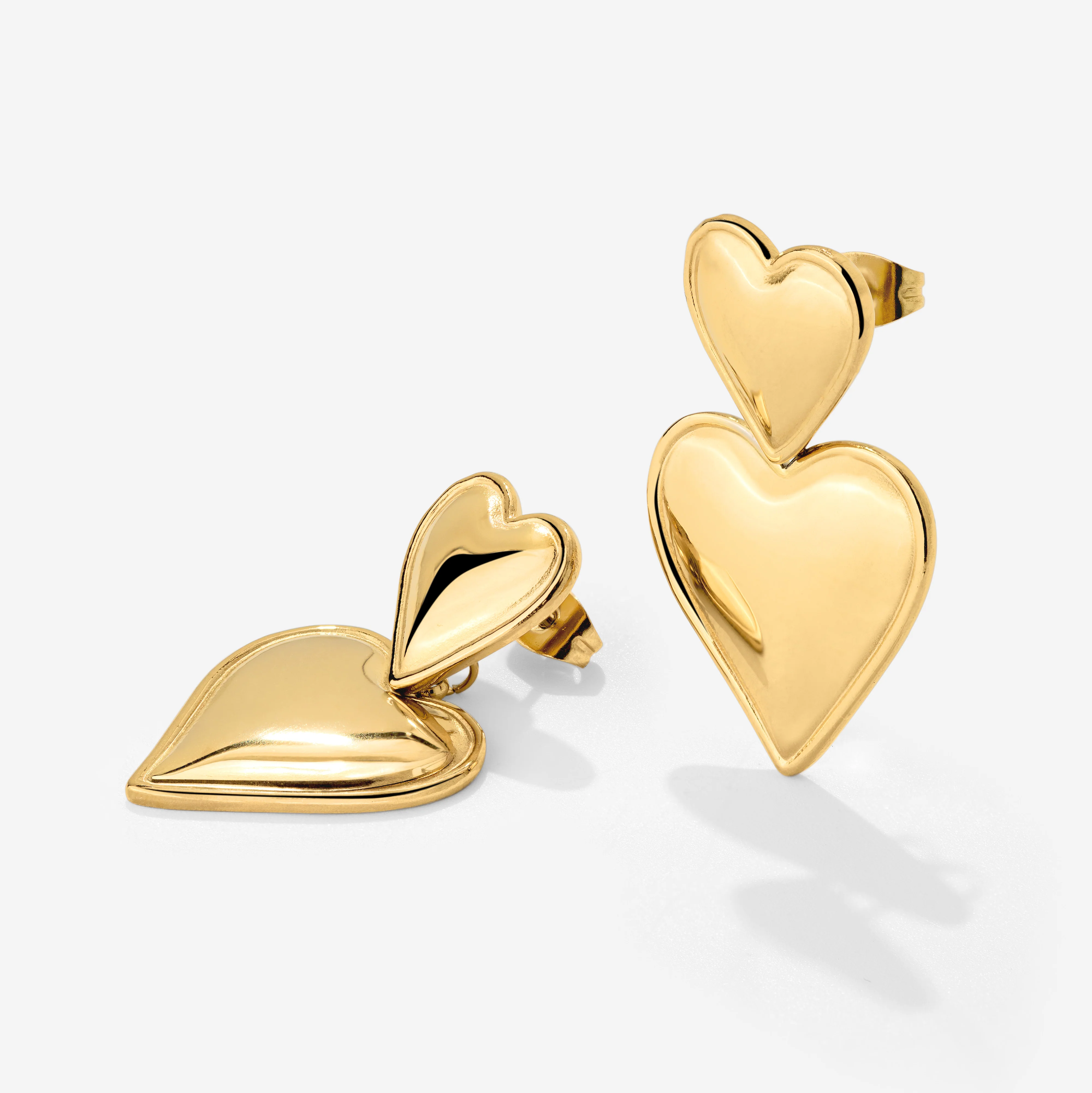 Pillow Hearts Earrings Gold - Image 4