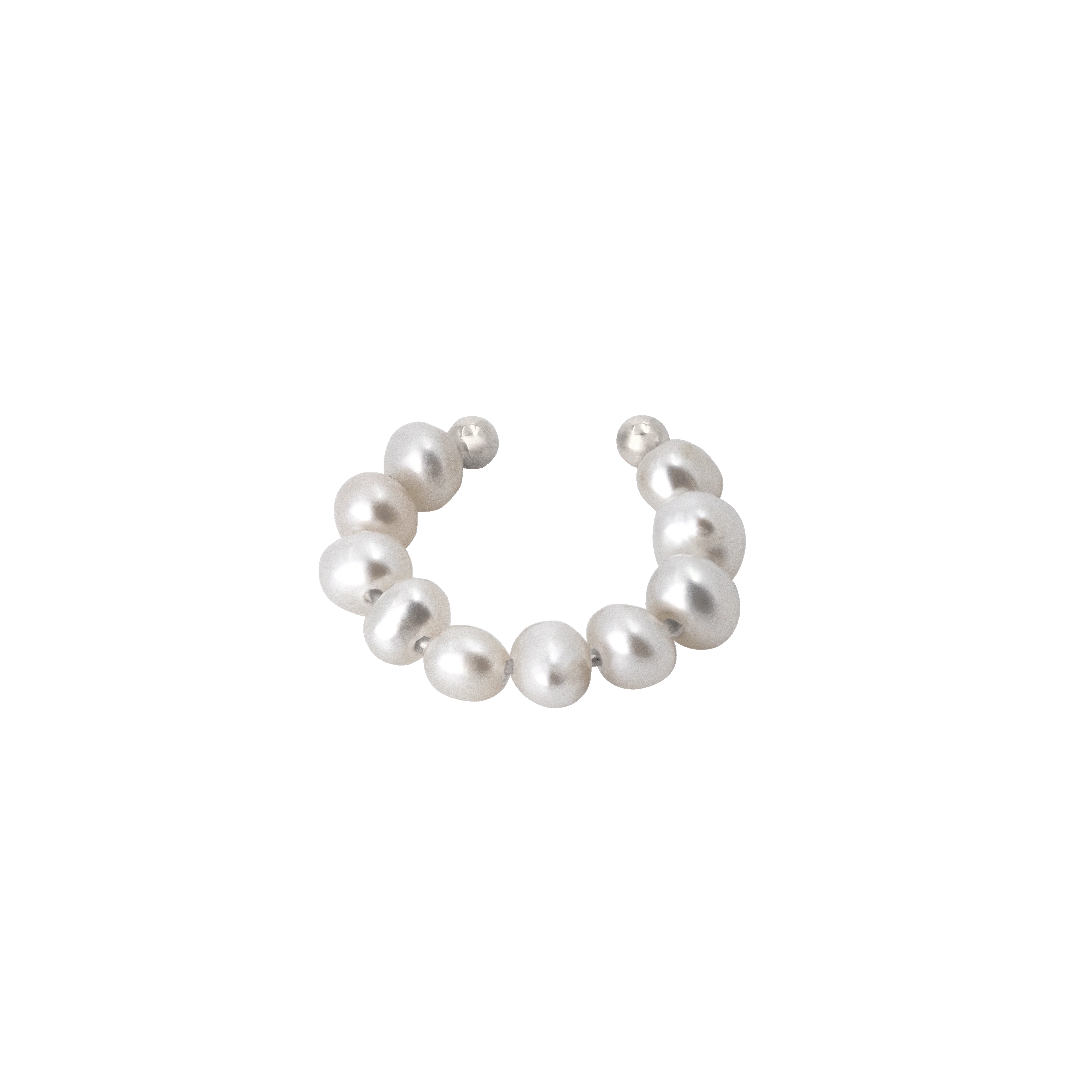 Pippo Pearl Ear Cuff Silver