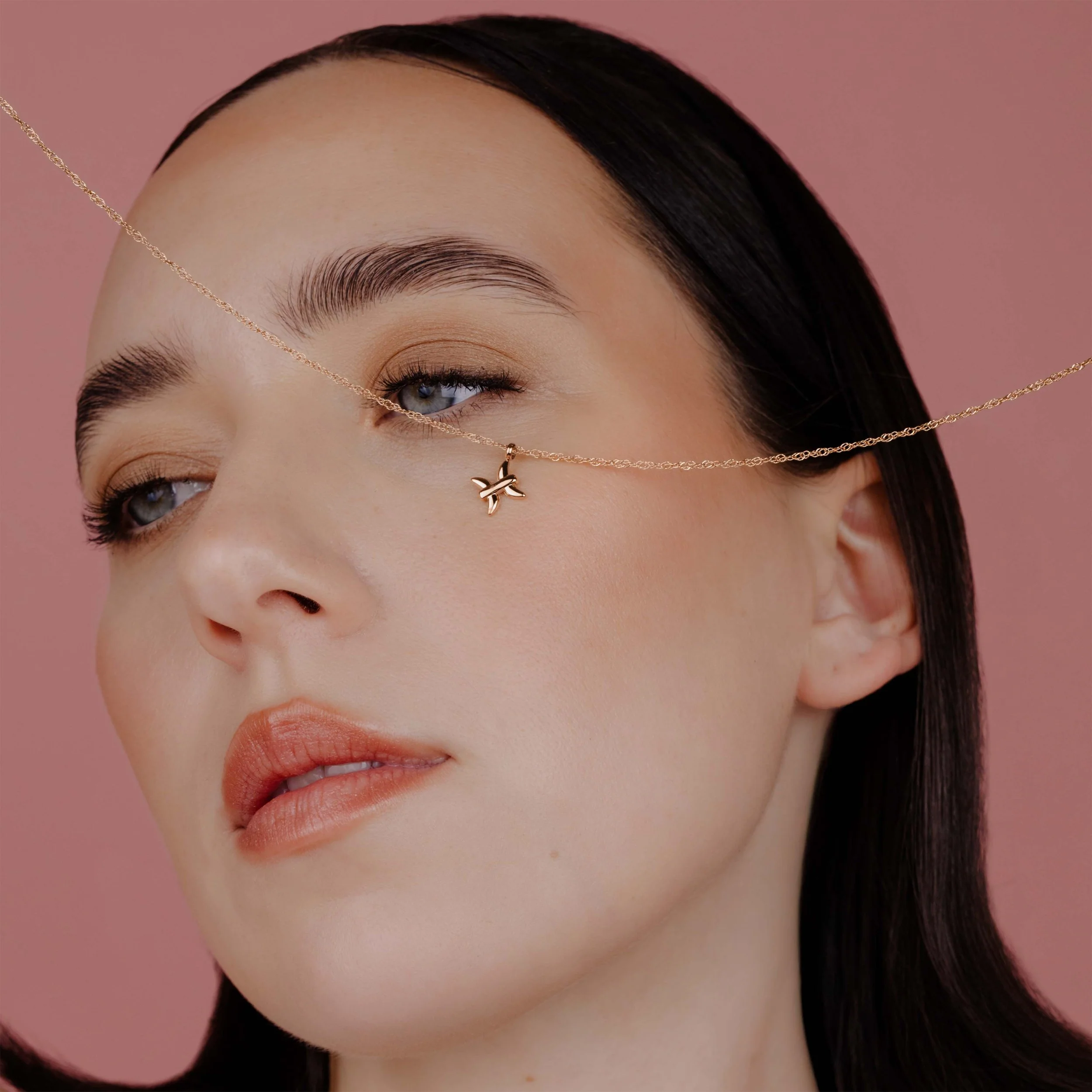 Pisces Bubble Necklace Rose Gold - Image 2