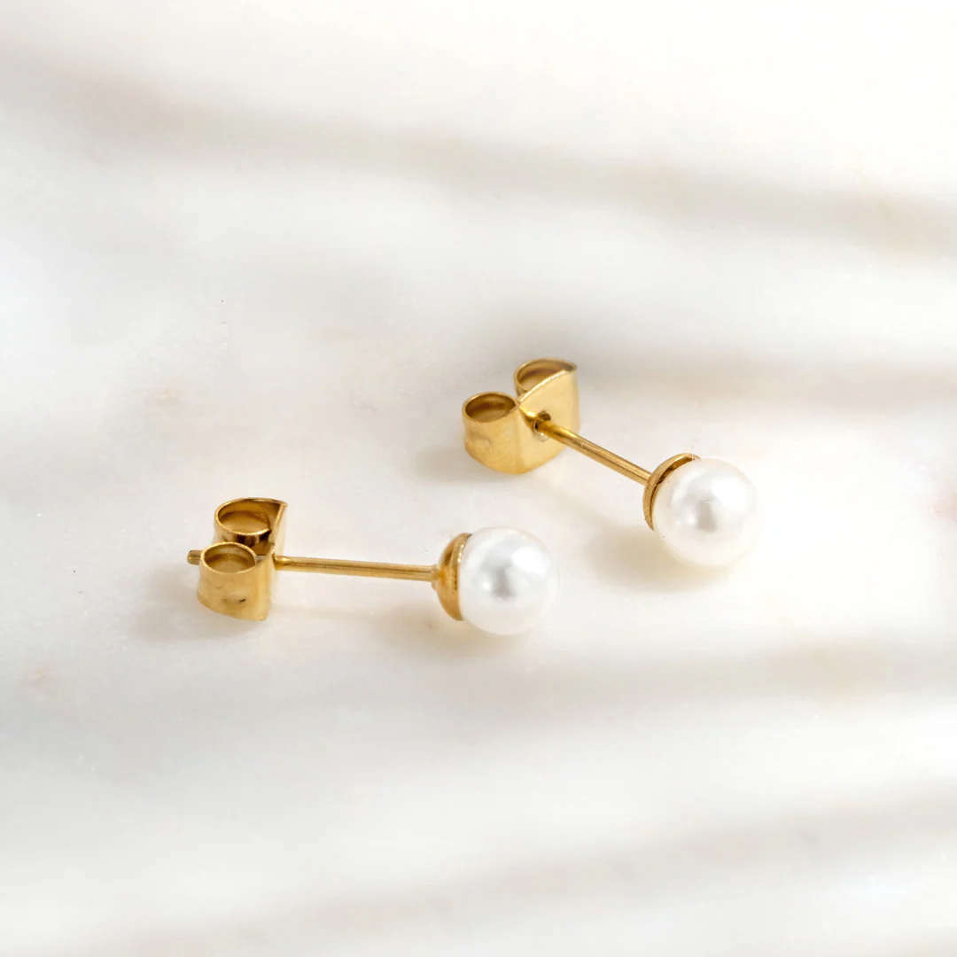 Pretty Pearl Studs Rose Gold - Image 3