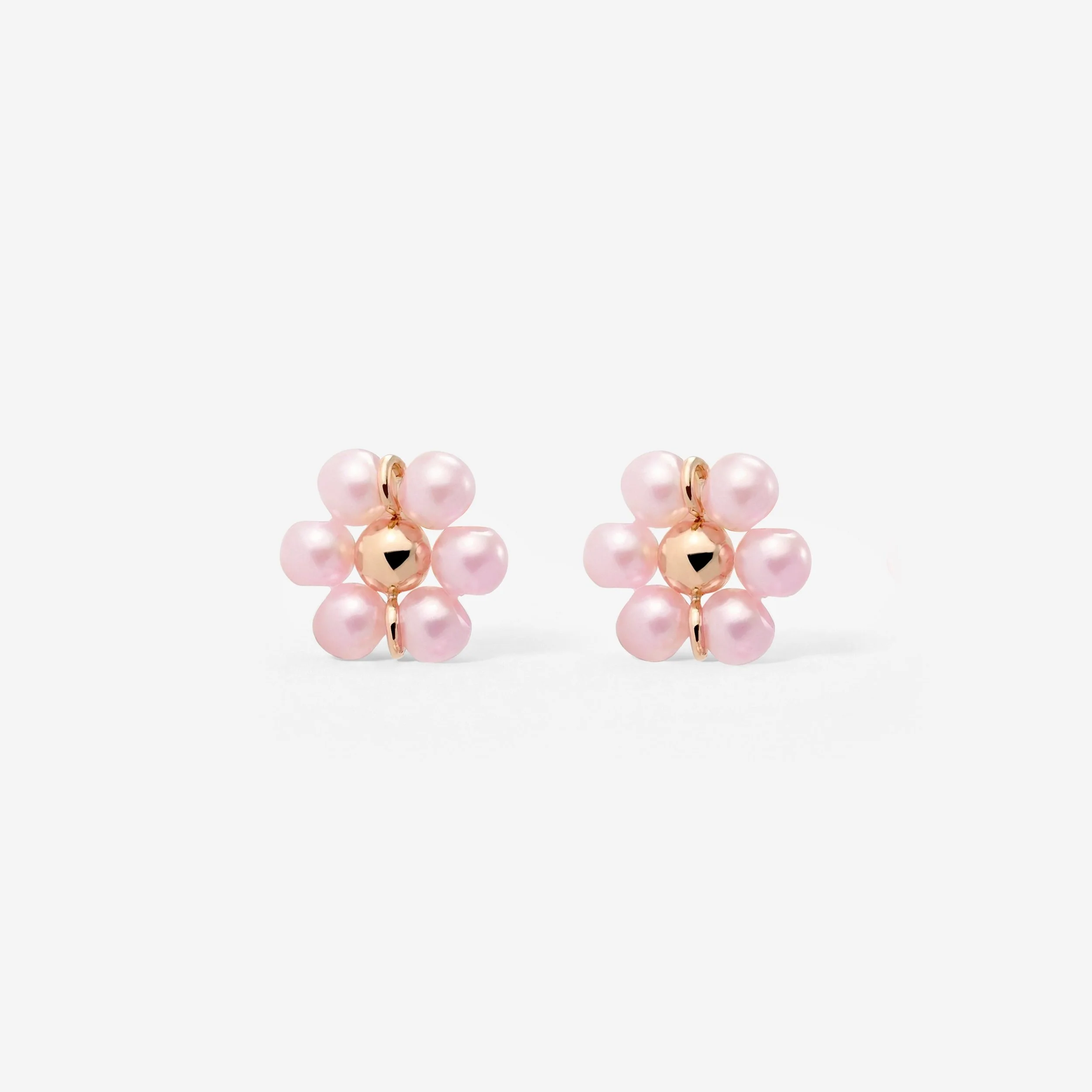 Pretty Pink Daisy Studs Rose Gold