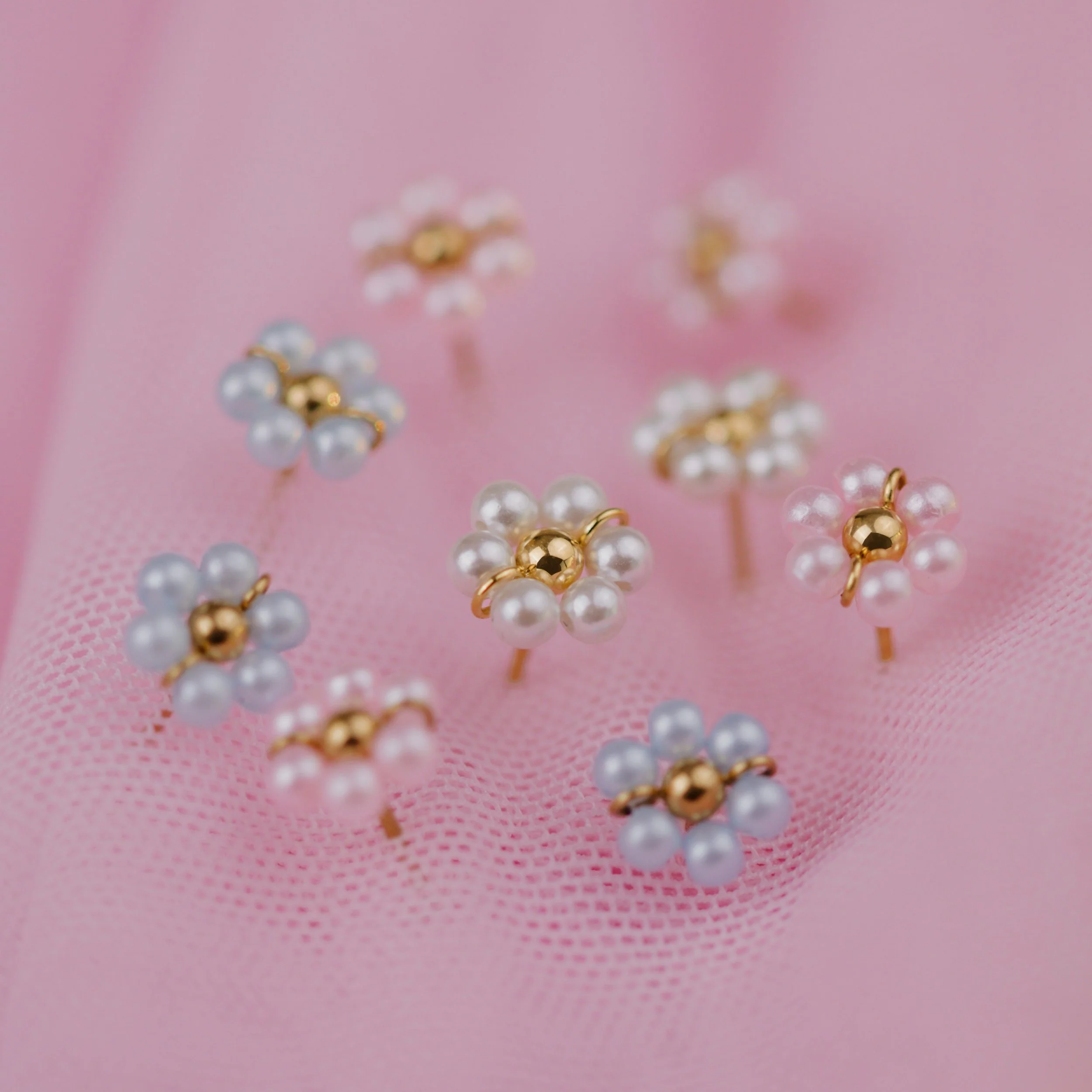 Pretty Pink Daisy Studs Rose Gold - Image 5