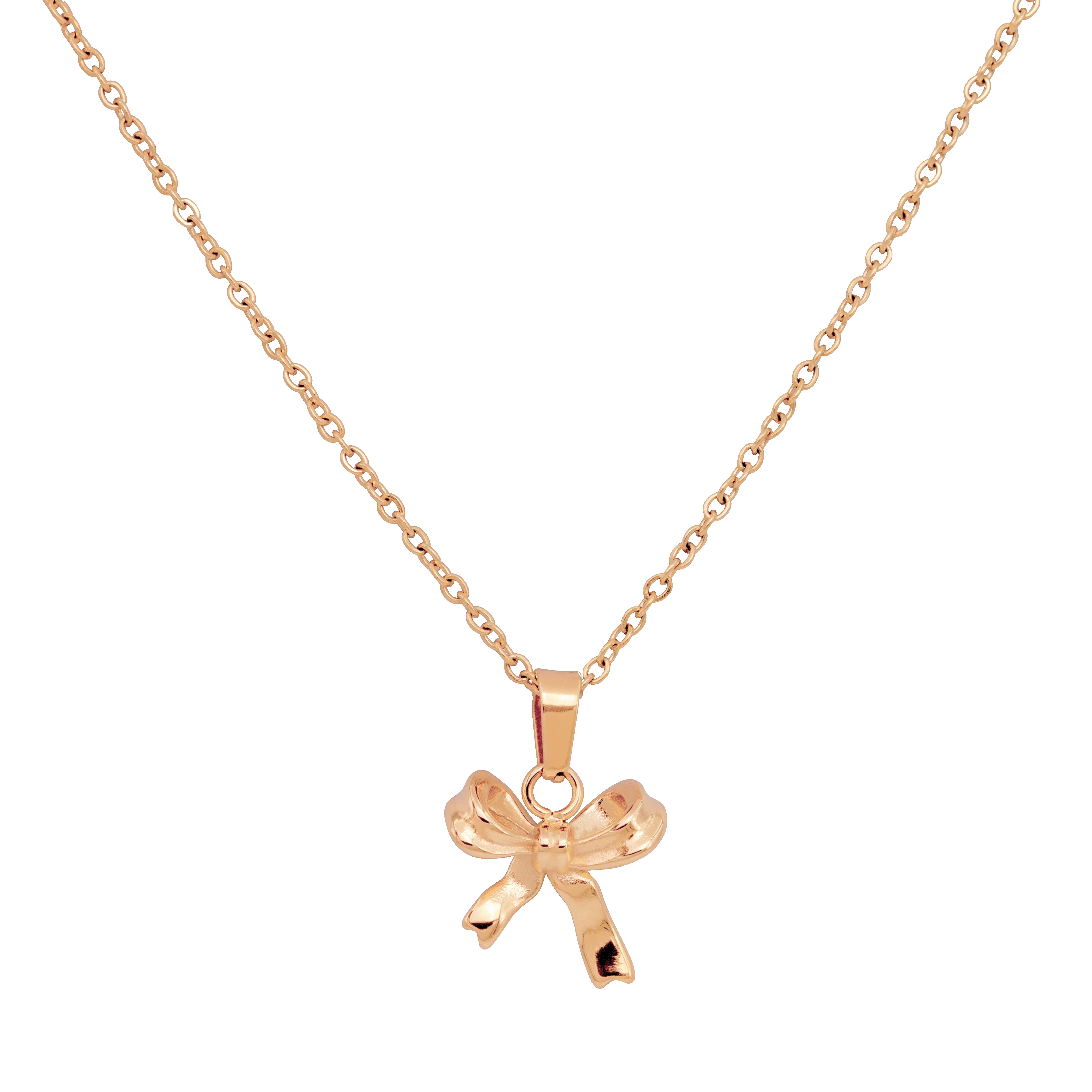 Pretty Ribbon Necklace Rose Gold