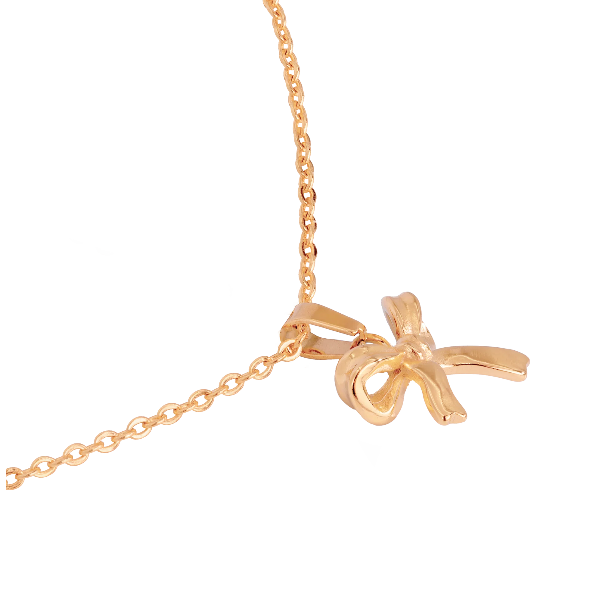 Pretty Ribbon Necklace Rose Gold - Image 3