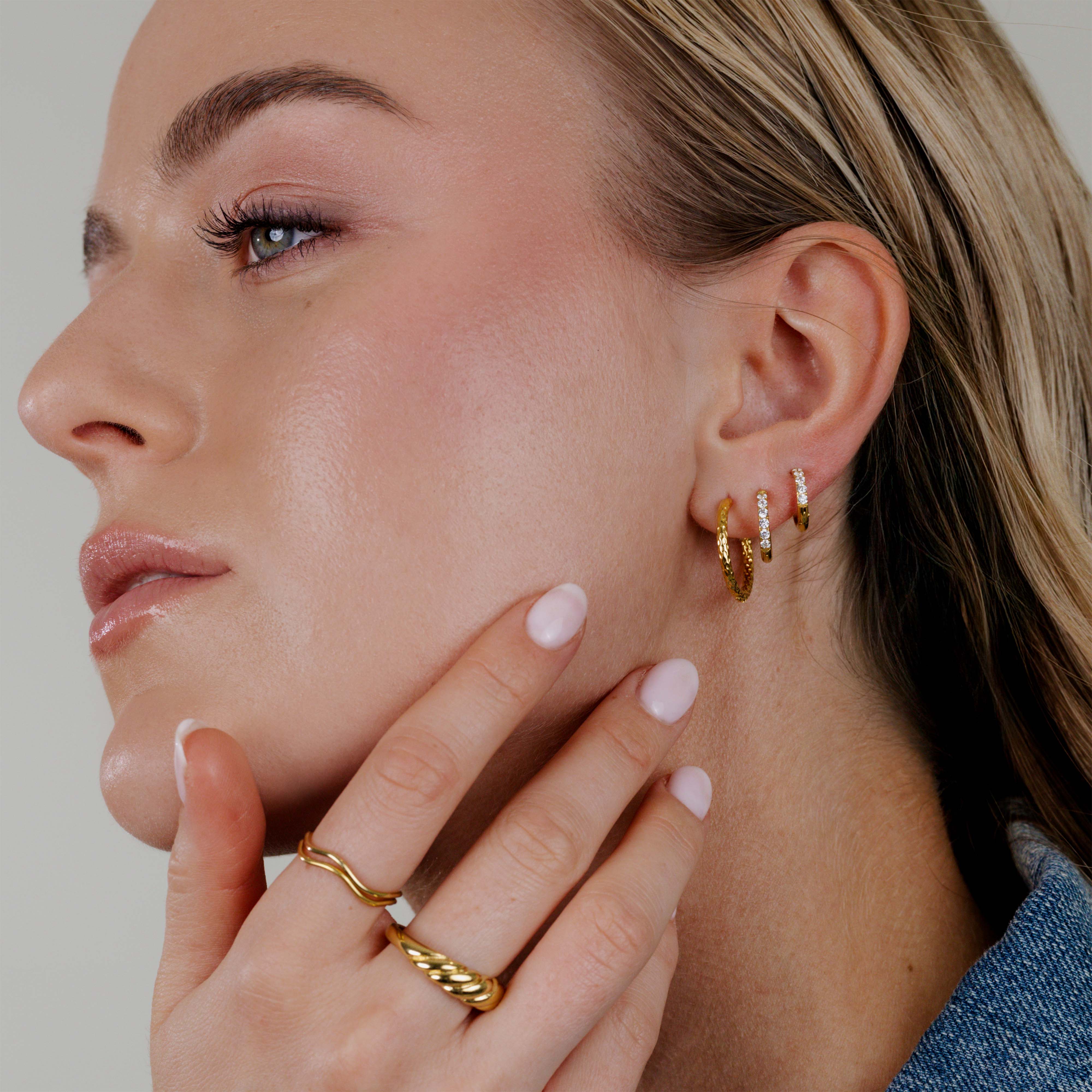 Prism Hoops Medium Gold - Image 3