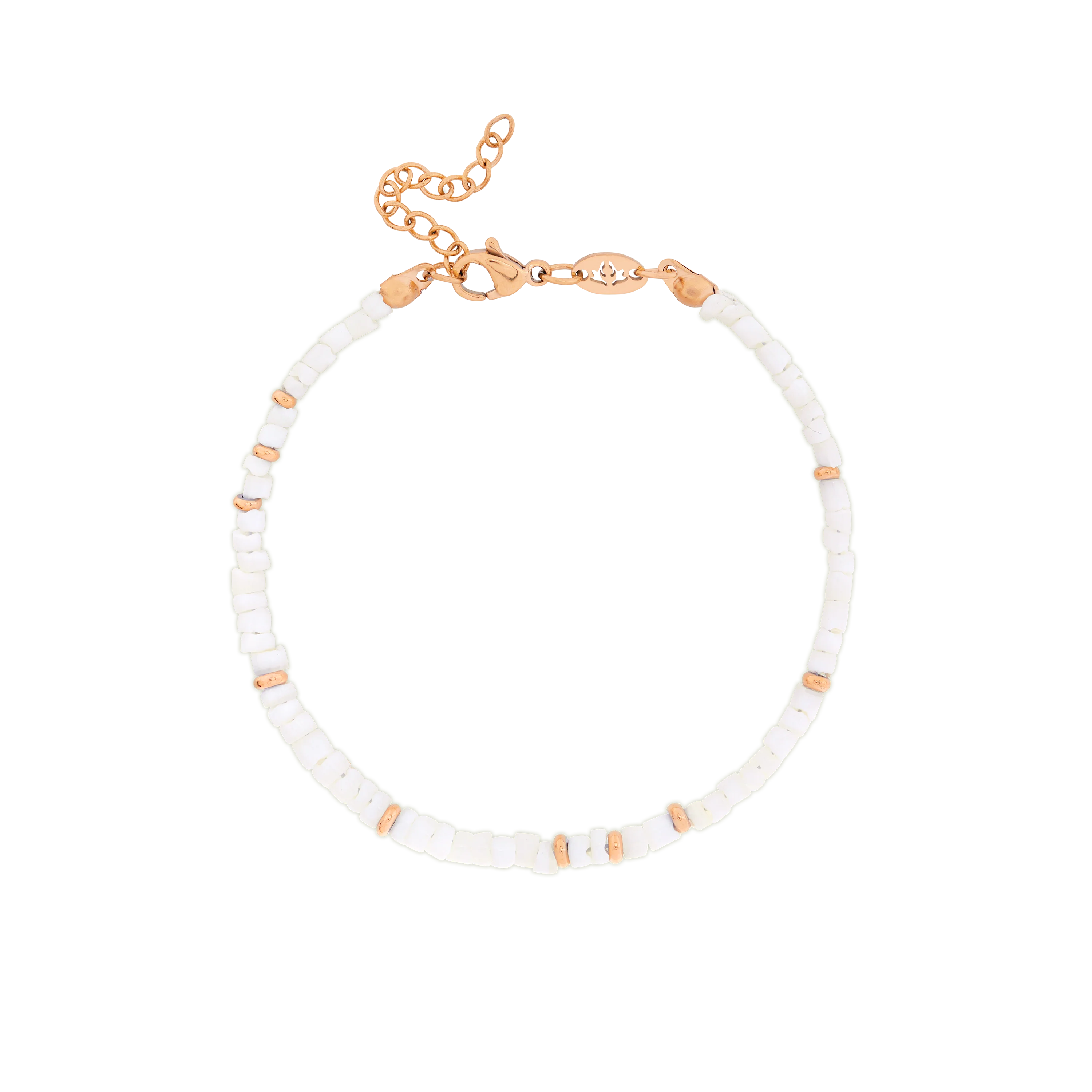 Puka Shell Bracelet Rose Gold
