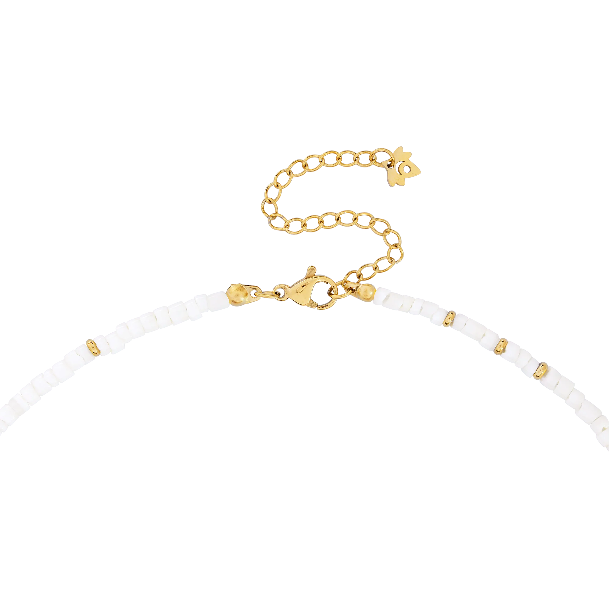 Puka Shell Necklace Gold - Image 5