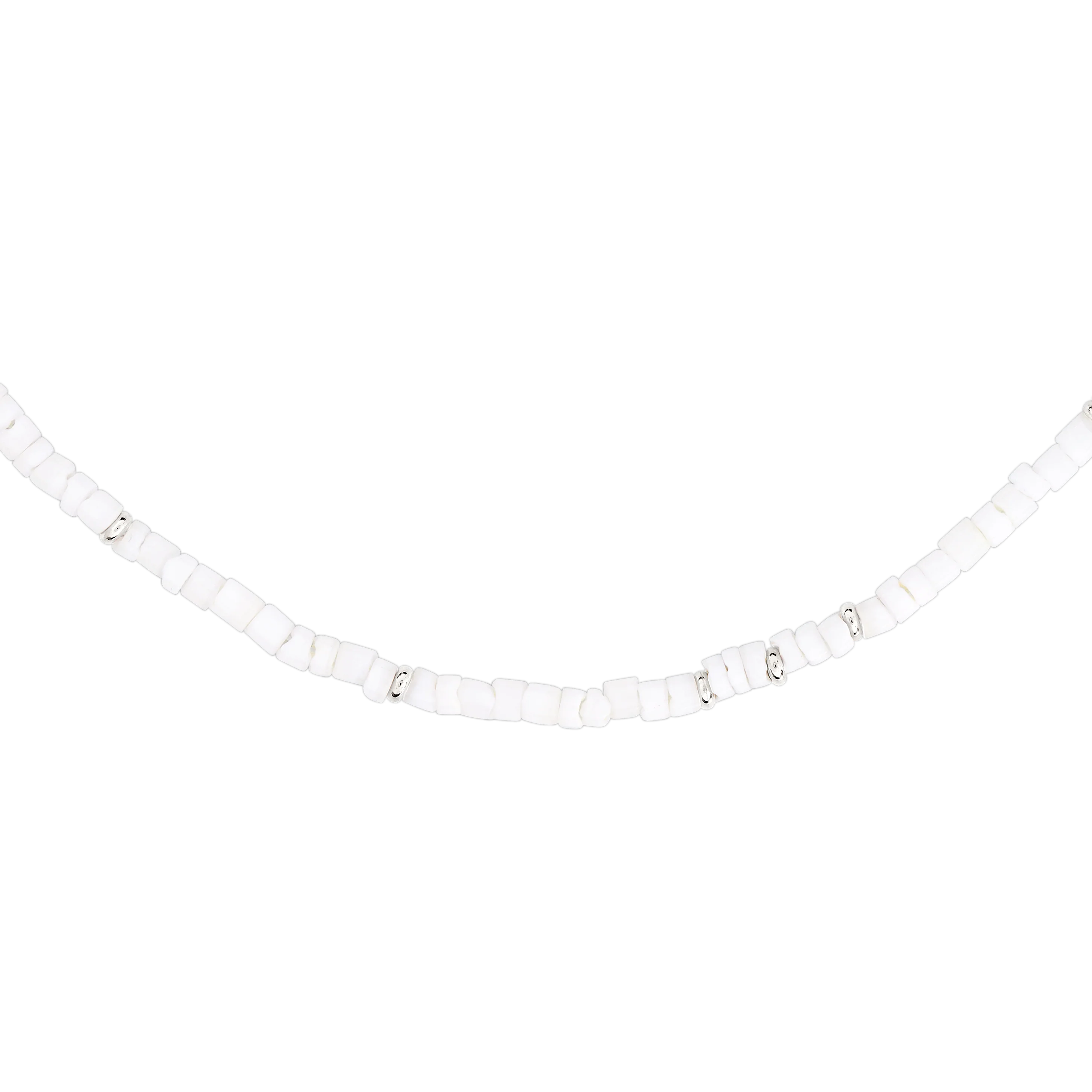 Puka Shell Necklace Silver