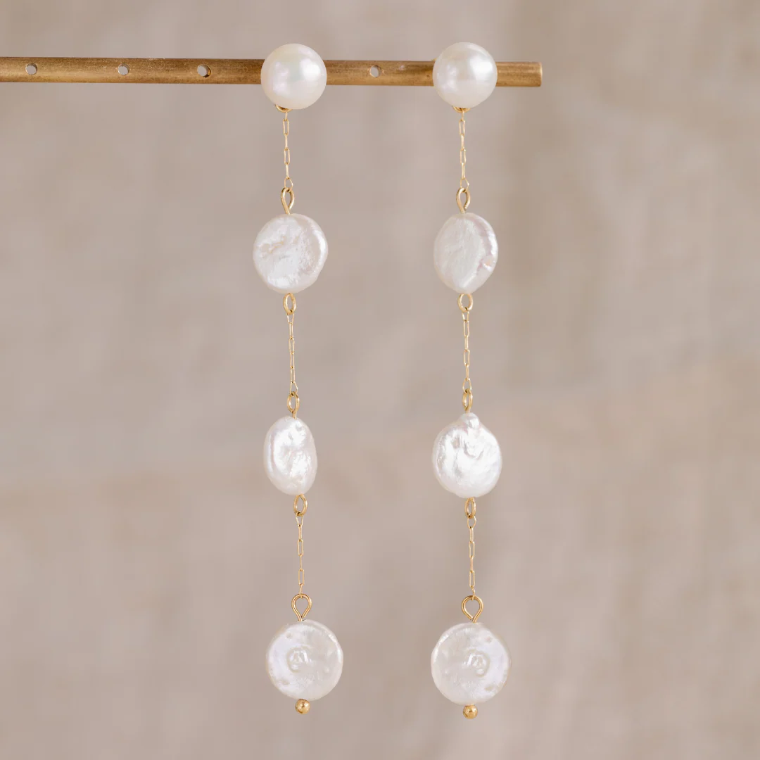 Pure Love Pearl Earrings Rose Gold - Image 3
