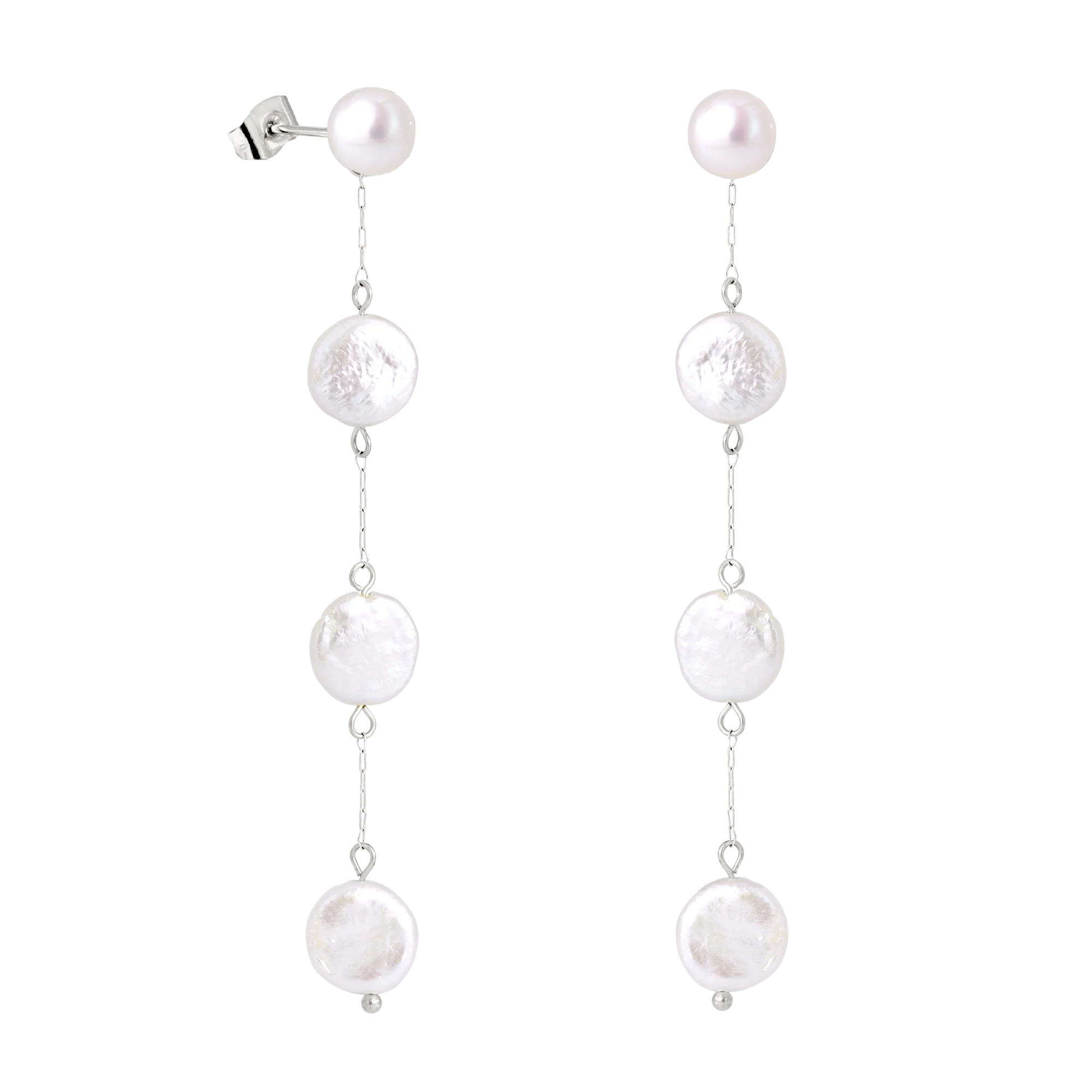 Pure Love Pearl Earrings Silver