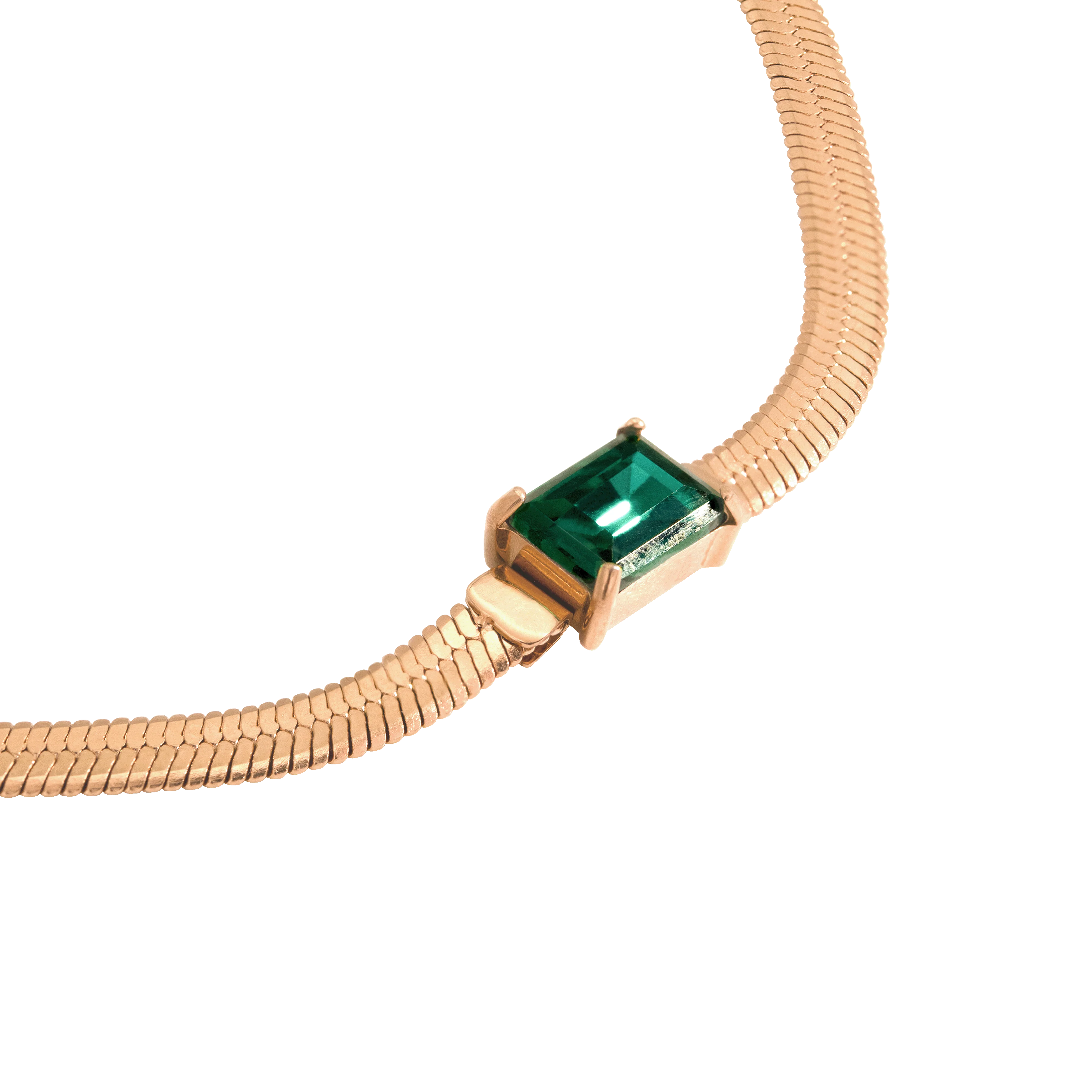 Radiant Emerald Necklace Rose Gold - Image 2