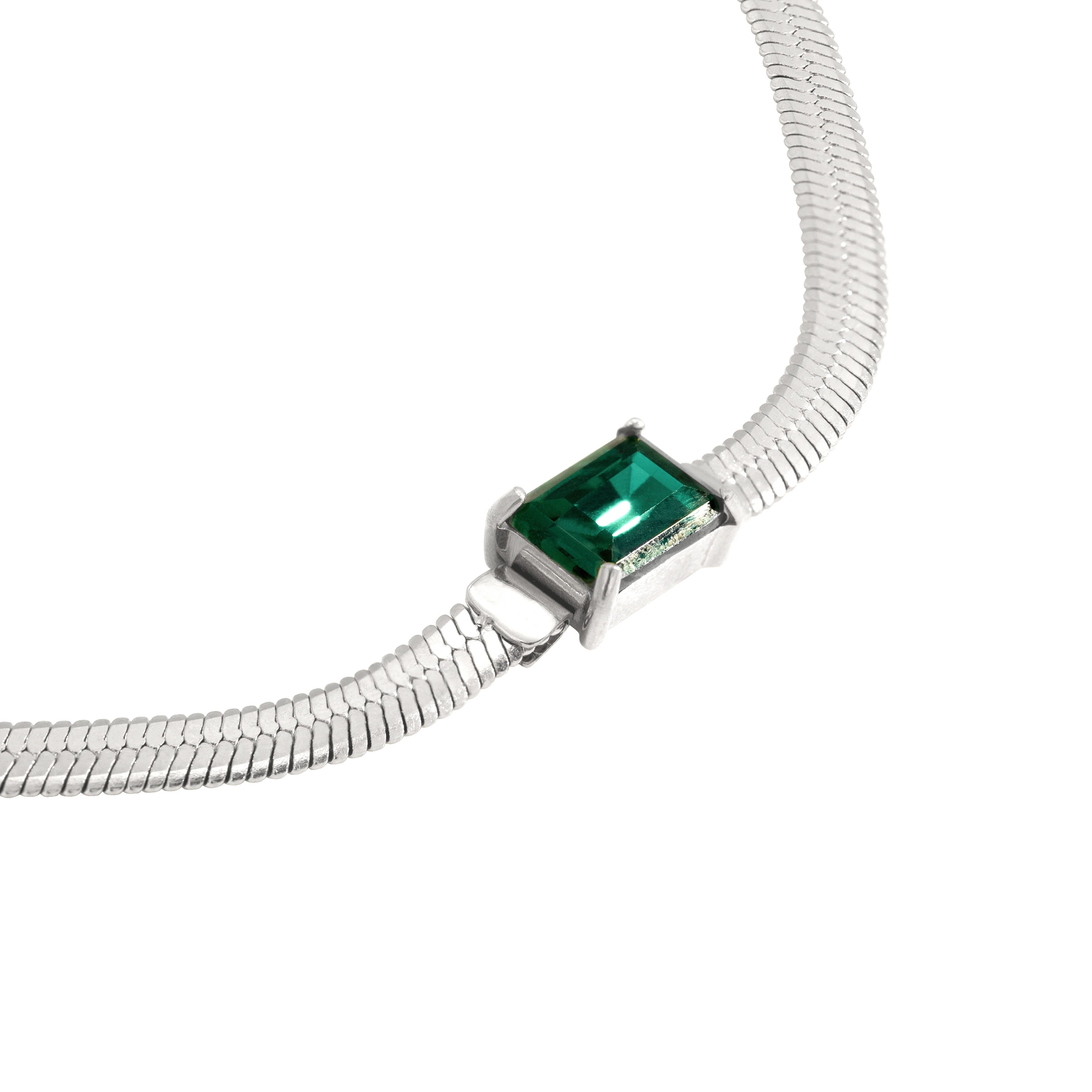 Radiant Emerald Necklace Silver - Image 2