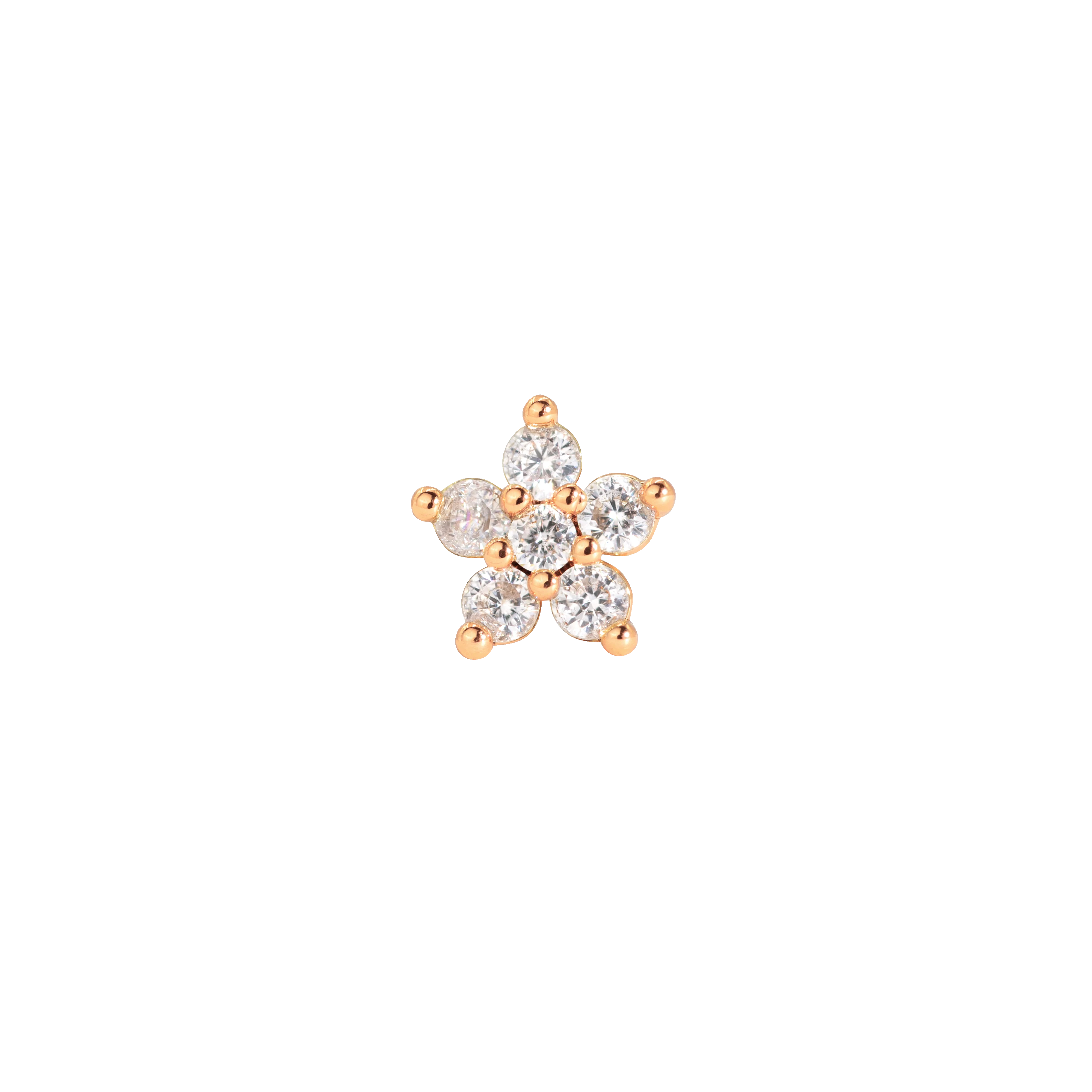 Radiant Flower Piercing Stud Rose Gold - Image 3