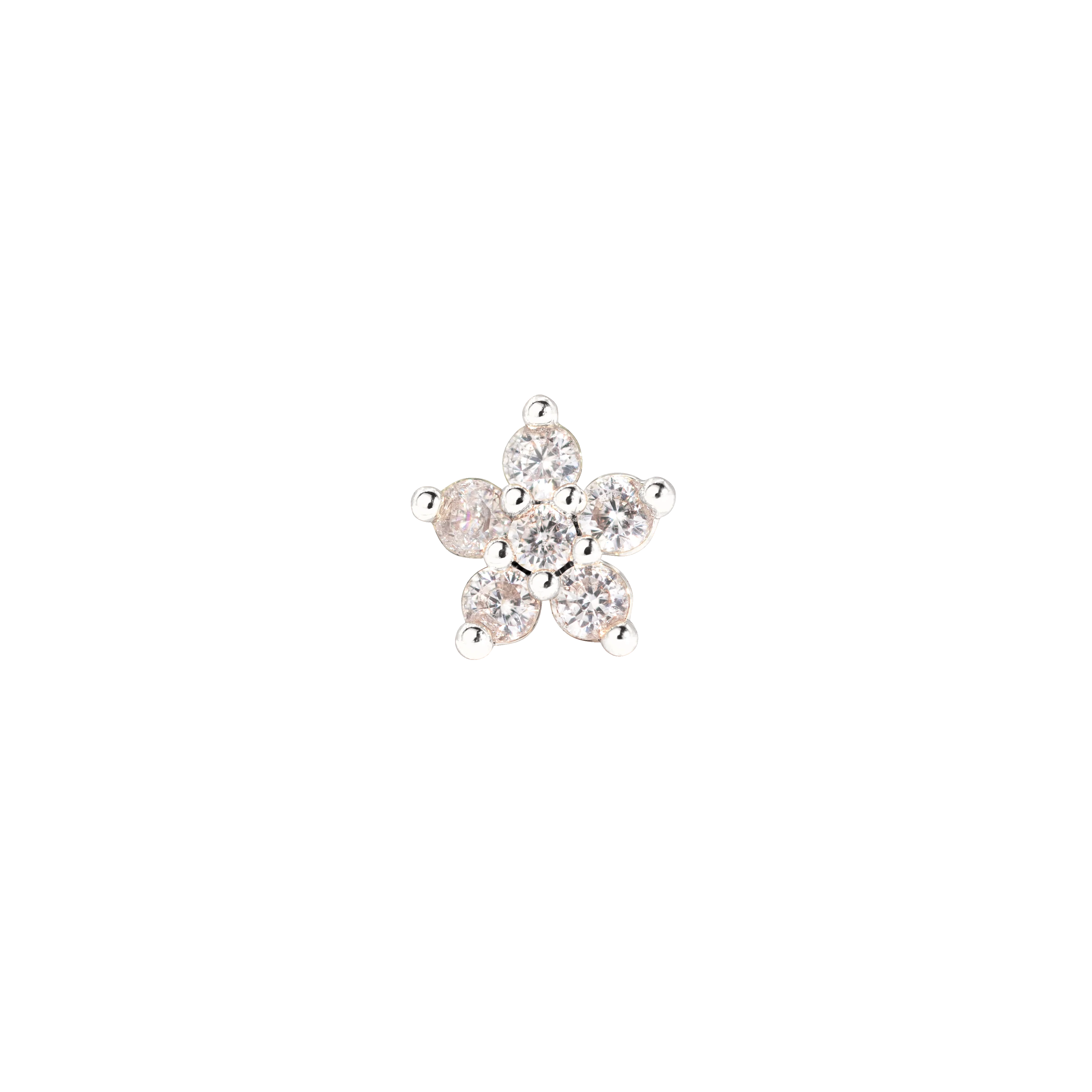 Radiant Flower Piercing Stud Silver - Image 3