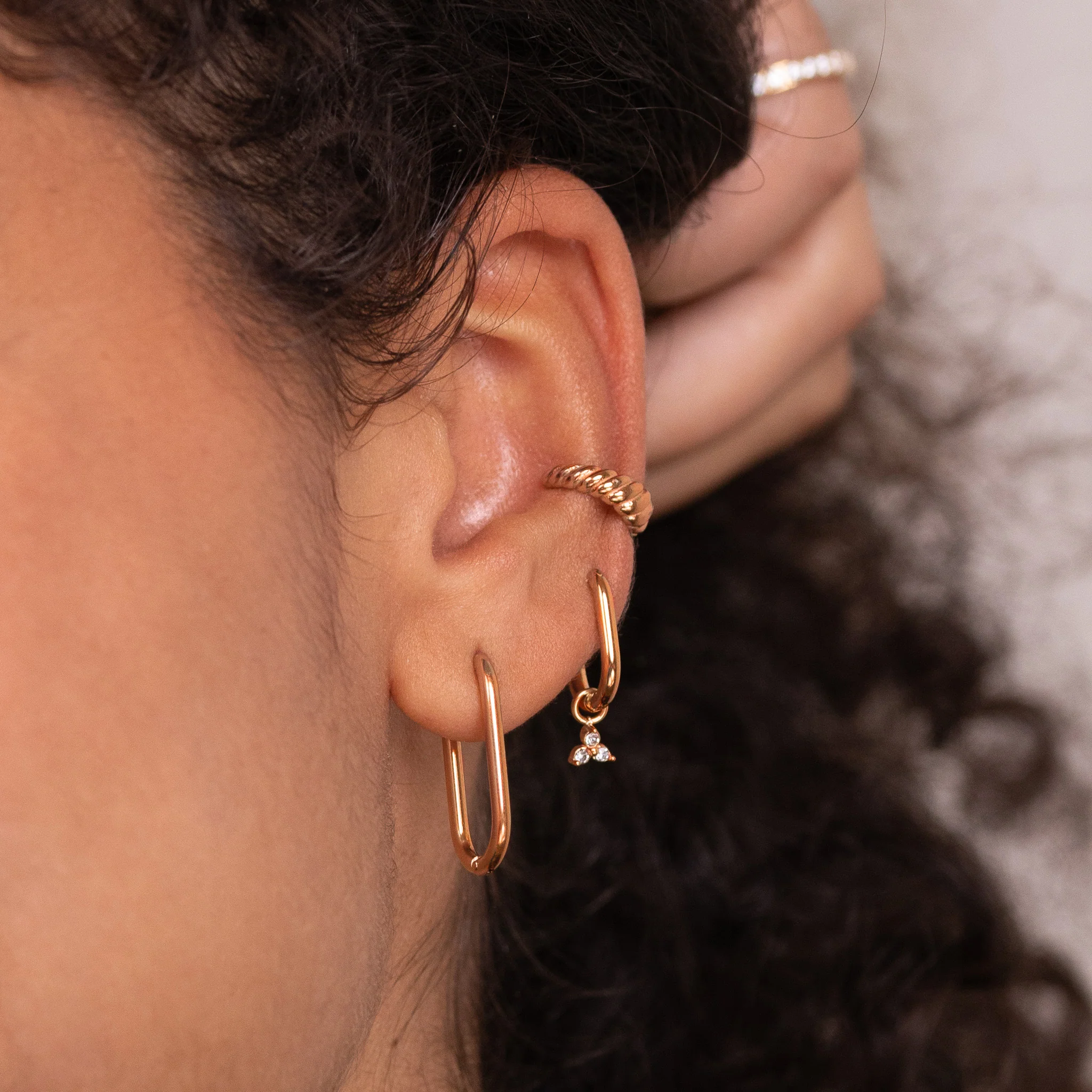 Rayos Oval Hoops Baby Rose Gold - Image 2