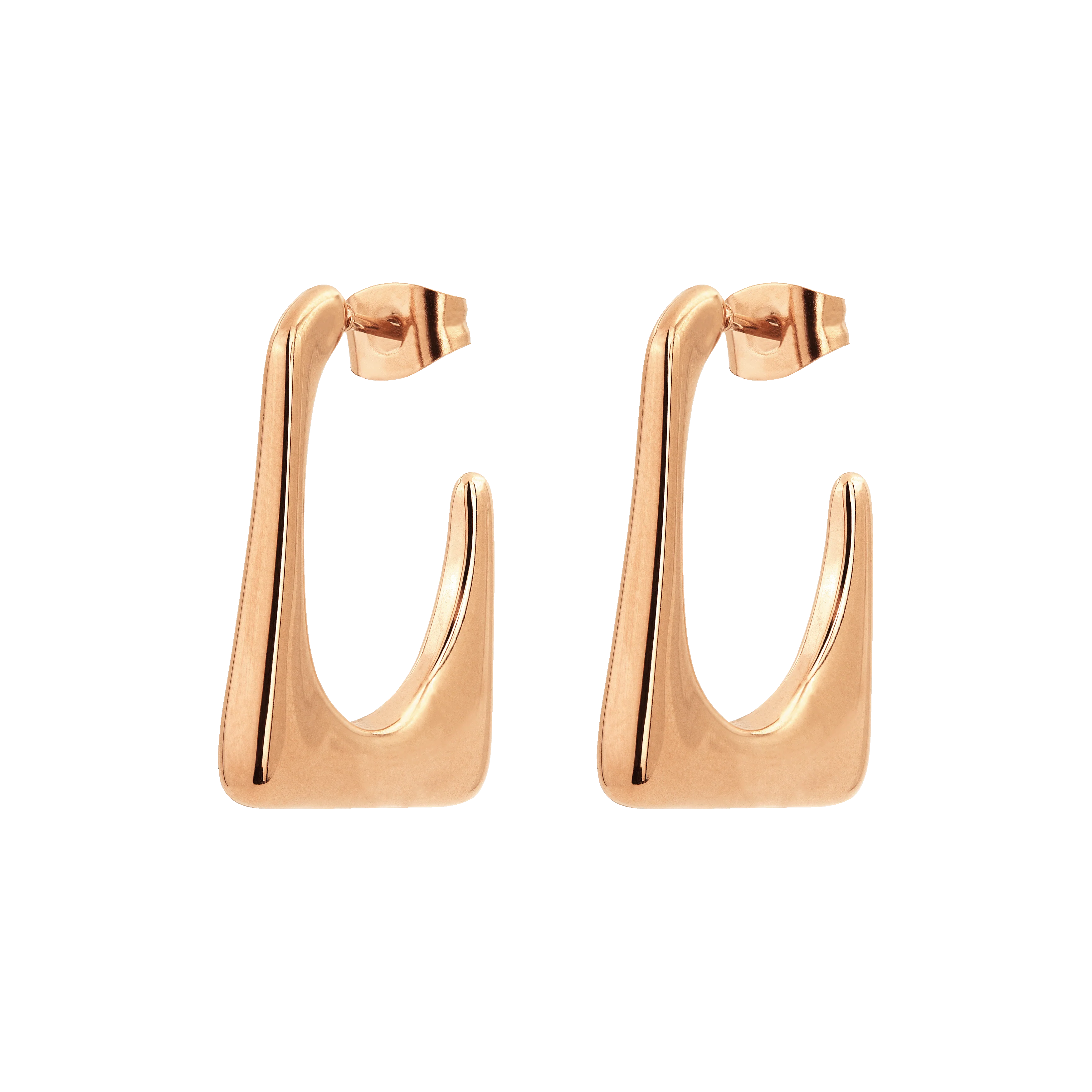 Rectangle Hoops Rose Gold