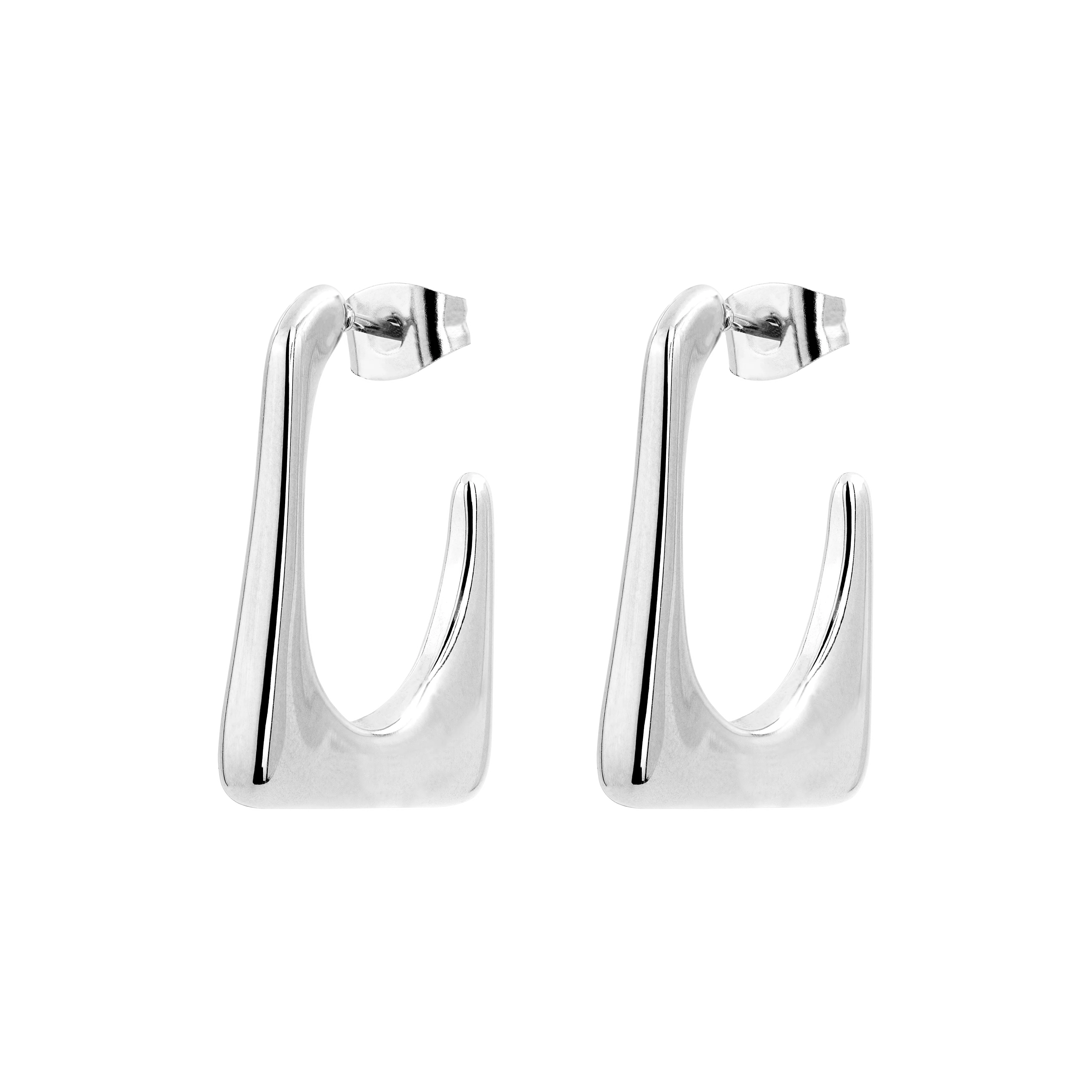 Rectangle Hoops Silver