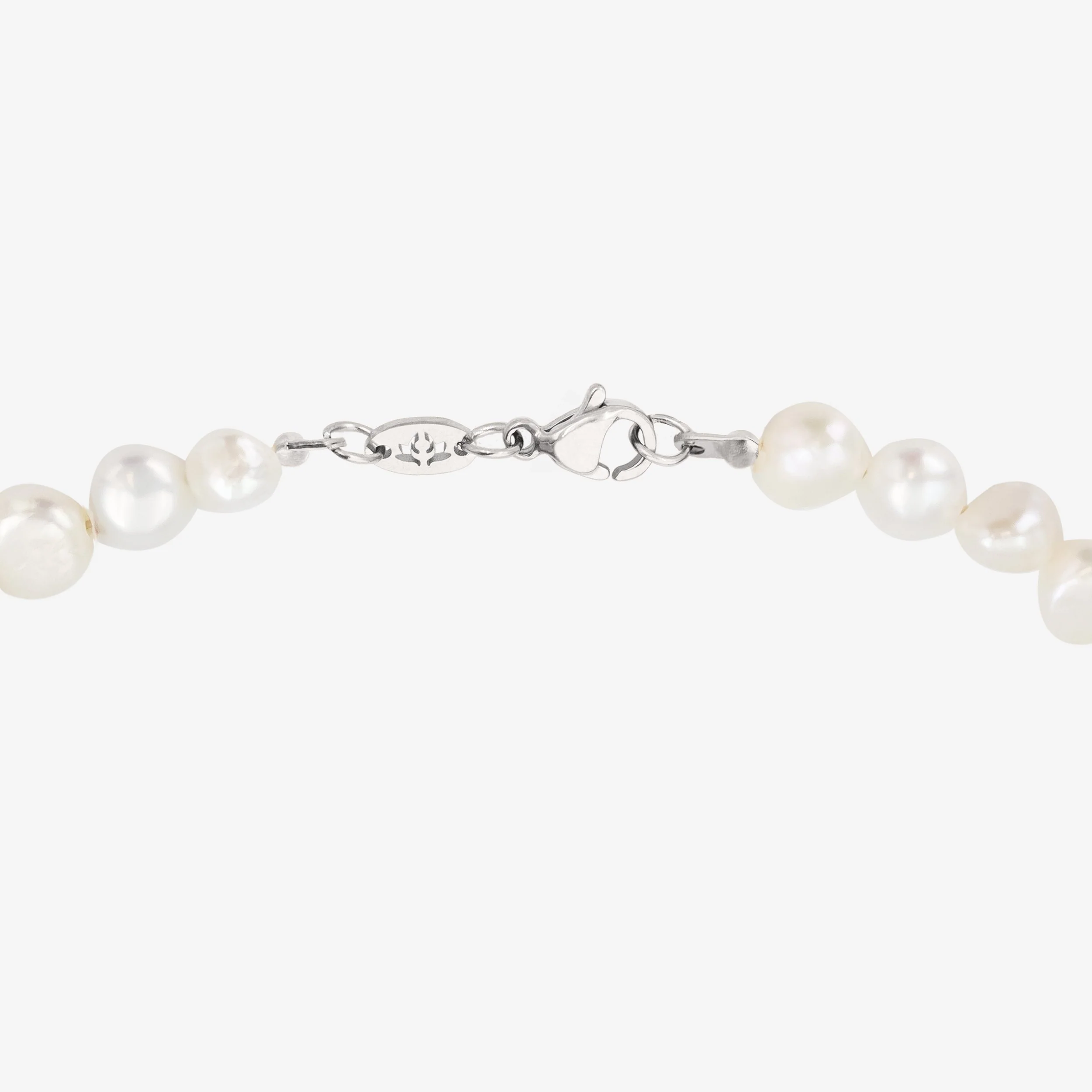 Retro Love Pearl Necklace Silver - Image 4