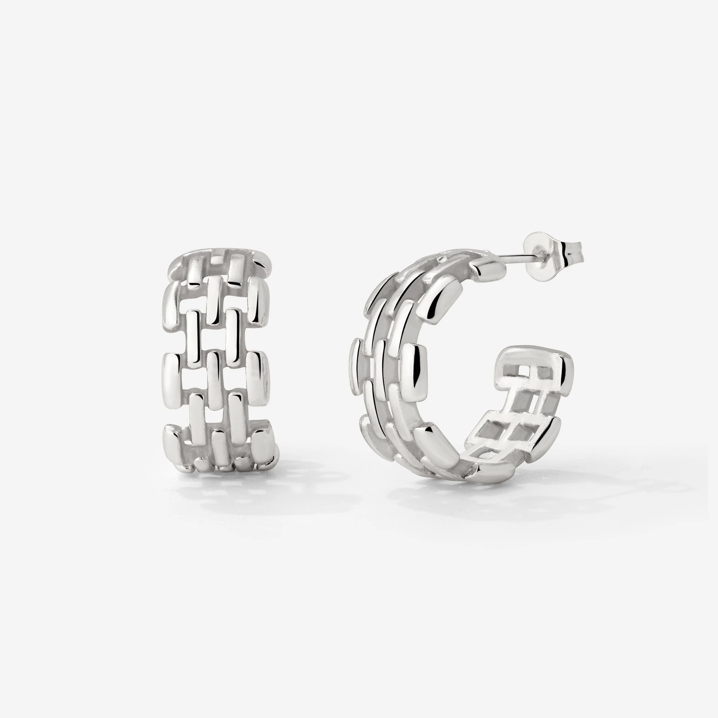 Reverie Hoop Studs Silver