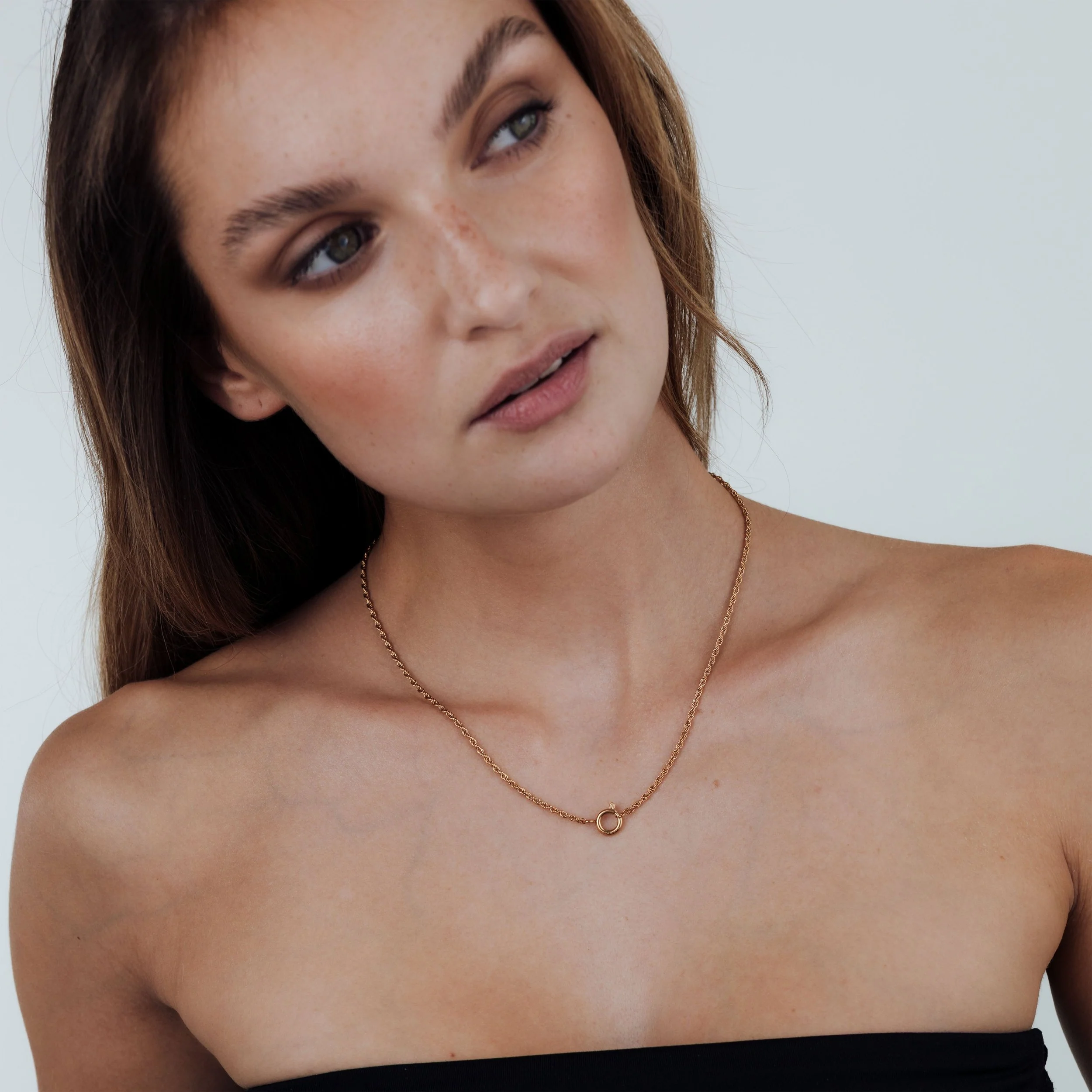 Rope Chain Charm Necklace rose gold - Image 2
