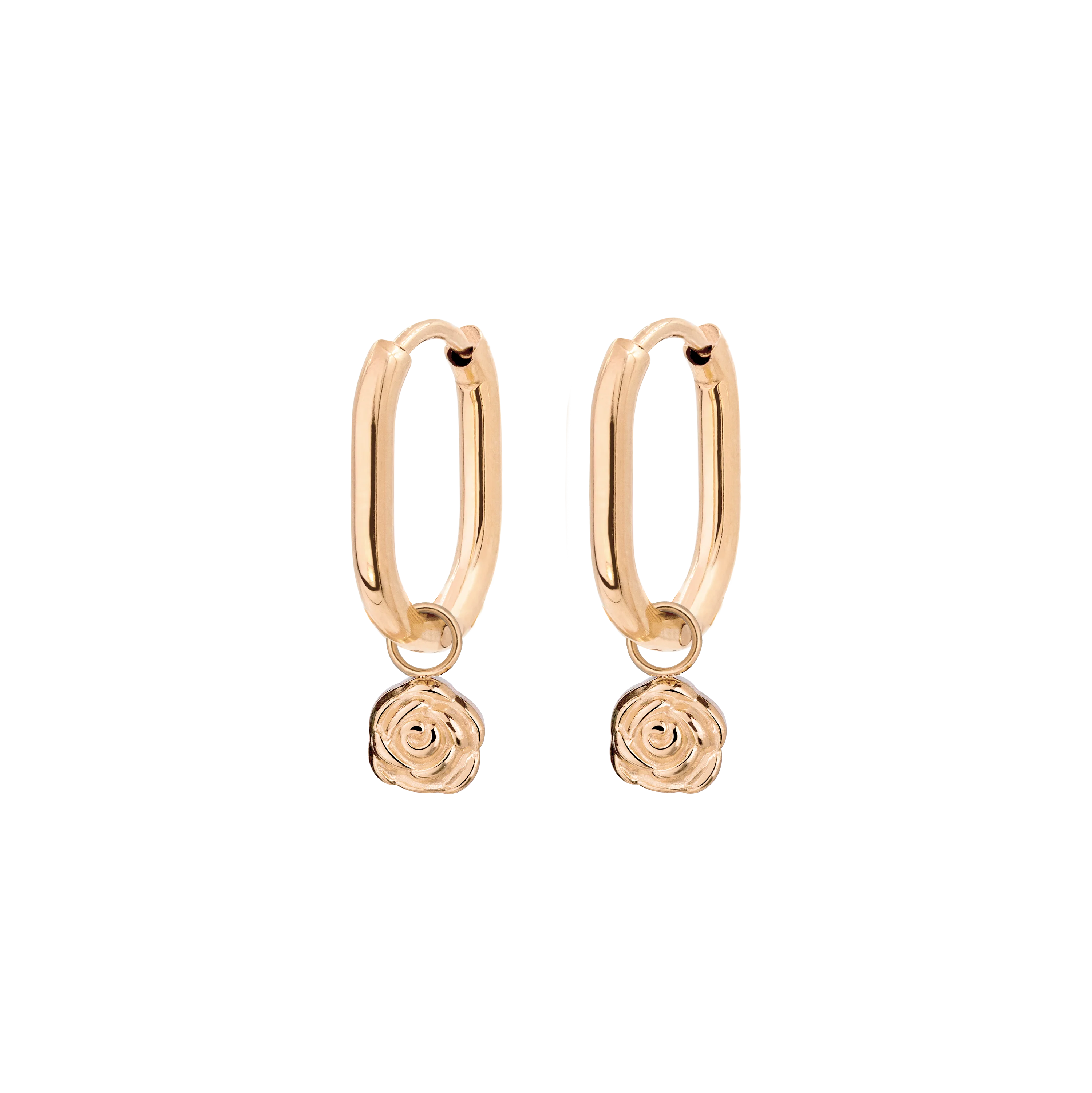 Rose Oval Hoop Set Baby Rose Gold