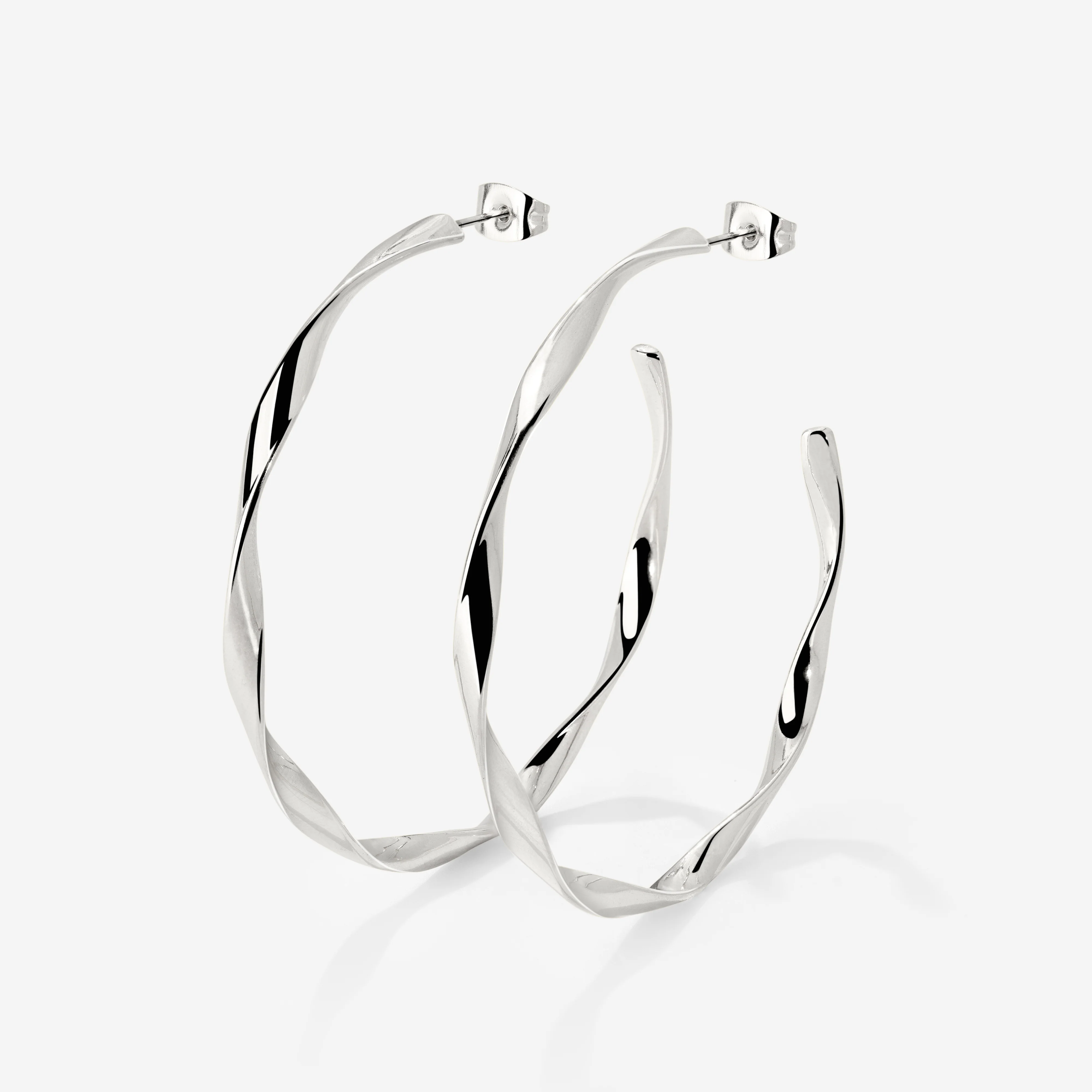 Sahira Hoop Studs Large Silver