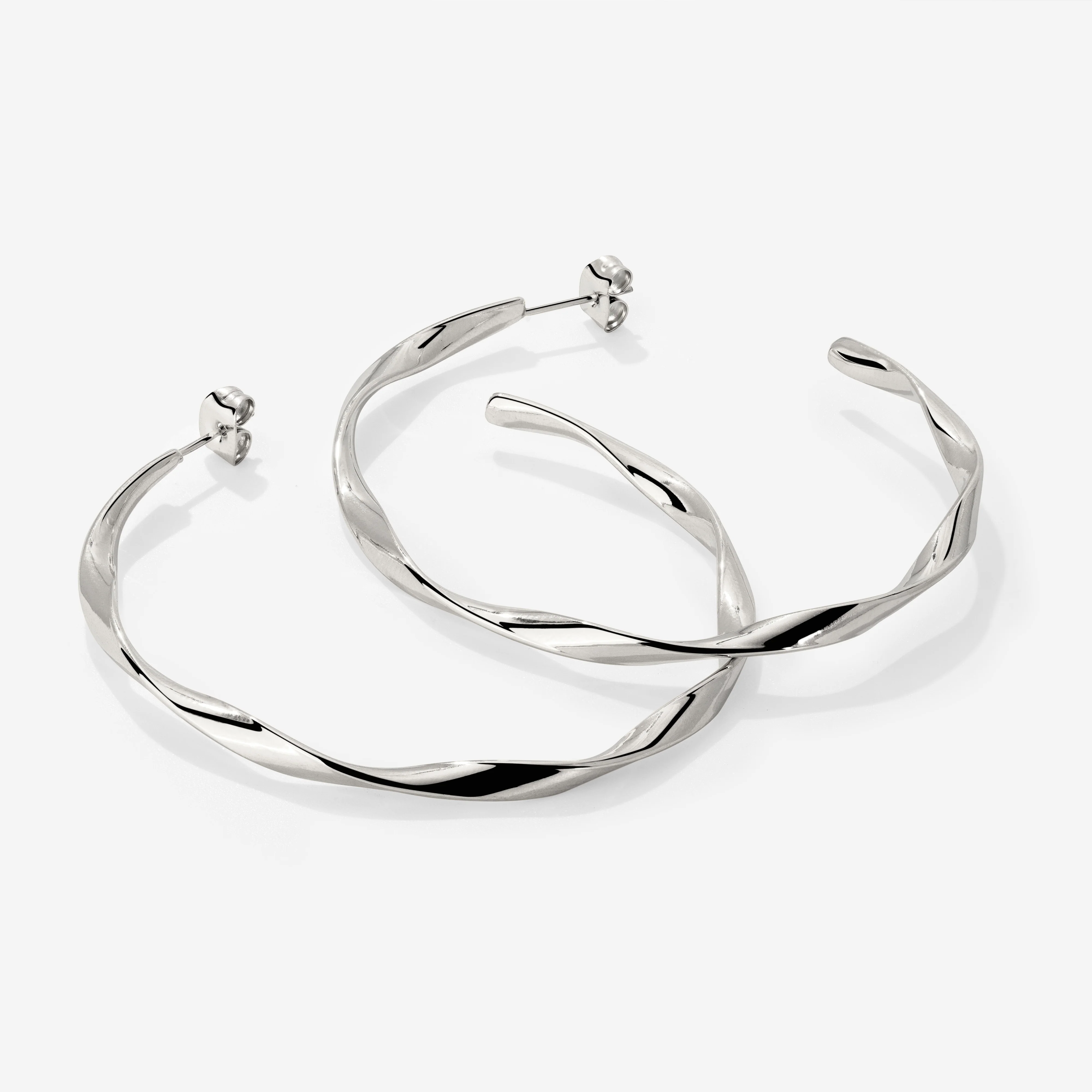 Sahira Hoop Studs Large Silver - Image 5