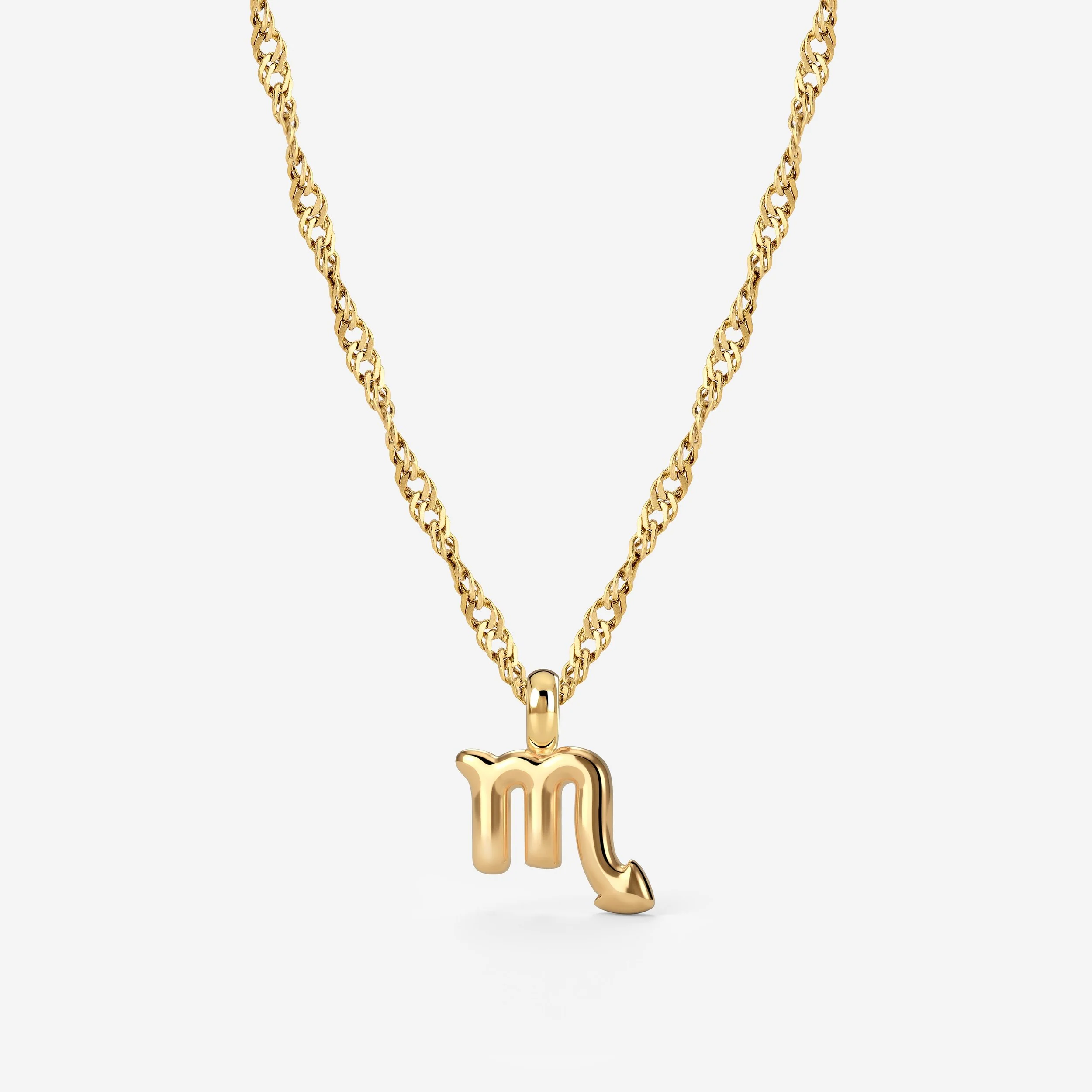 Scorpio Bubble Necklace Stud Earrings Gold