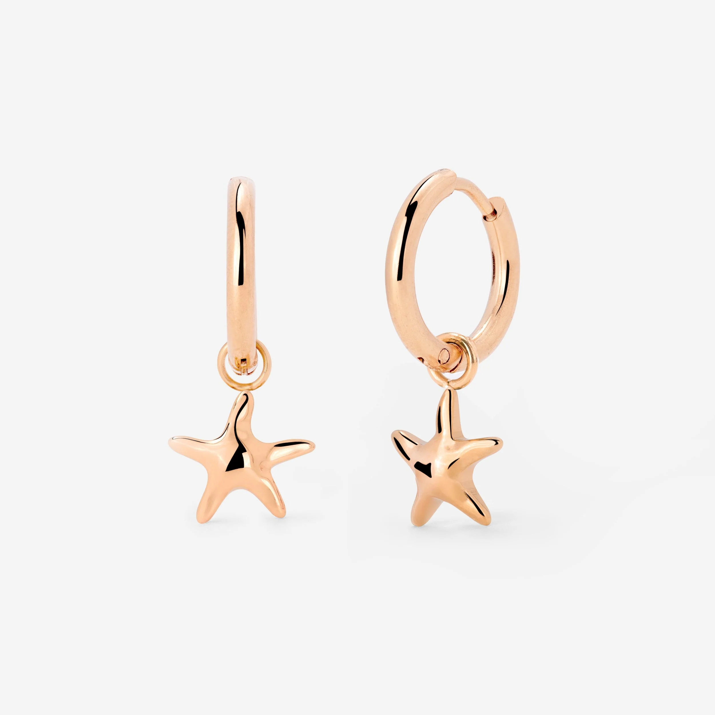 Sea Star Hoop Set Small Rose Gold