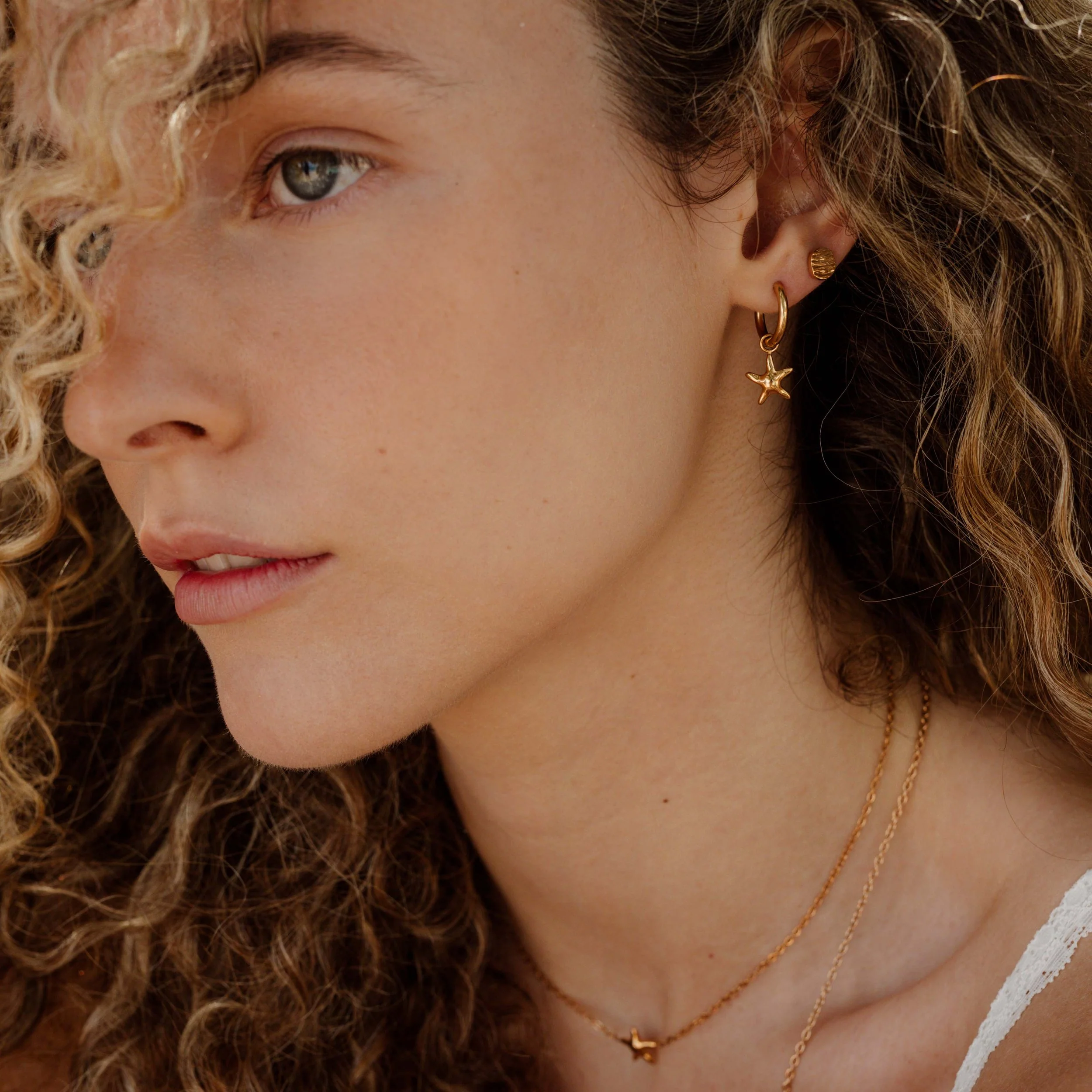 Sea Star Hoop Set Small Rose Gold - Image 3
