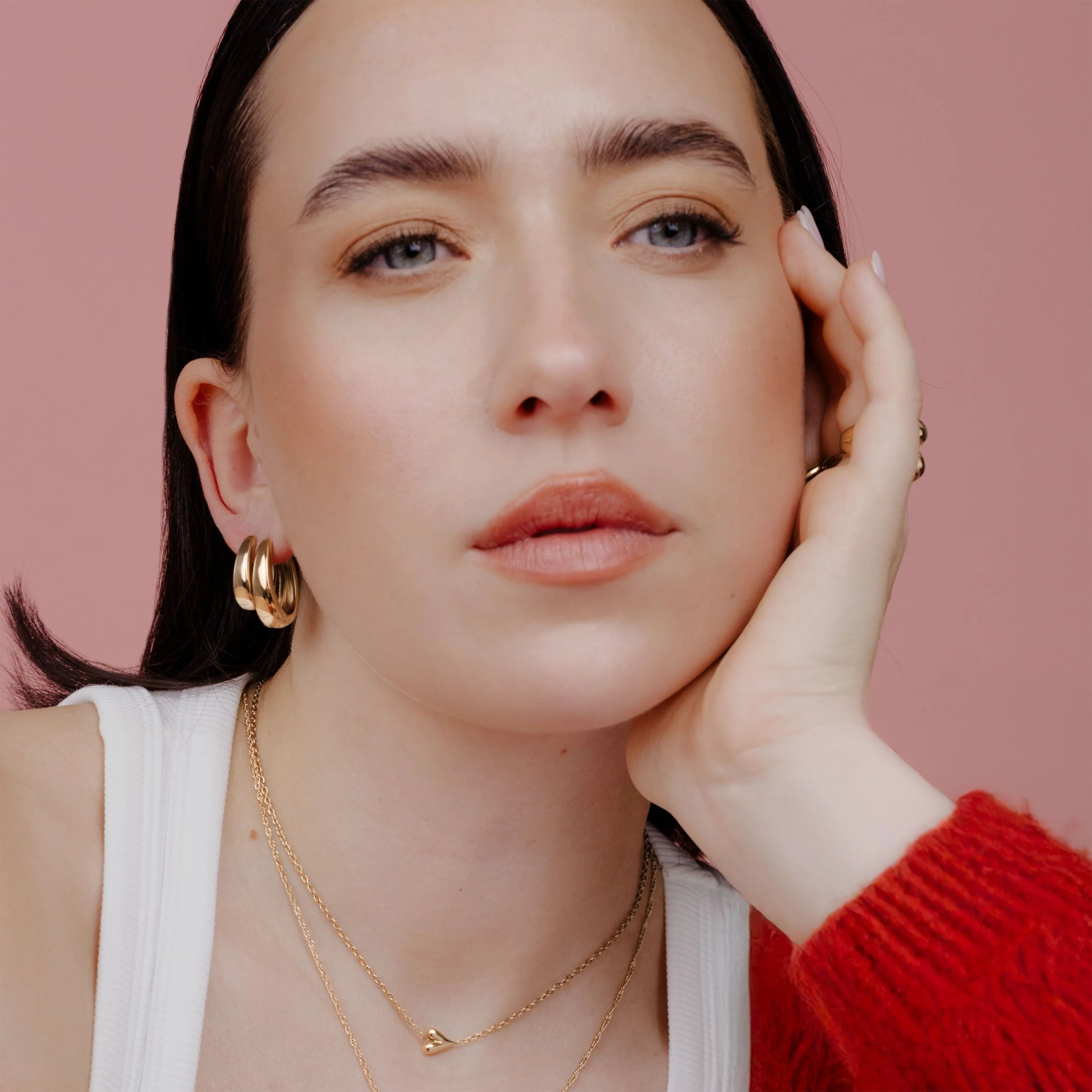 Seeker Hoops Medium Rose Gold - Image 3