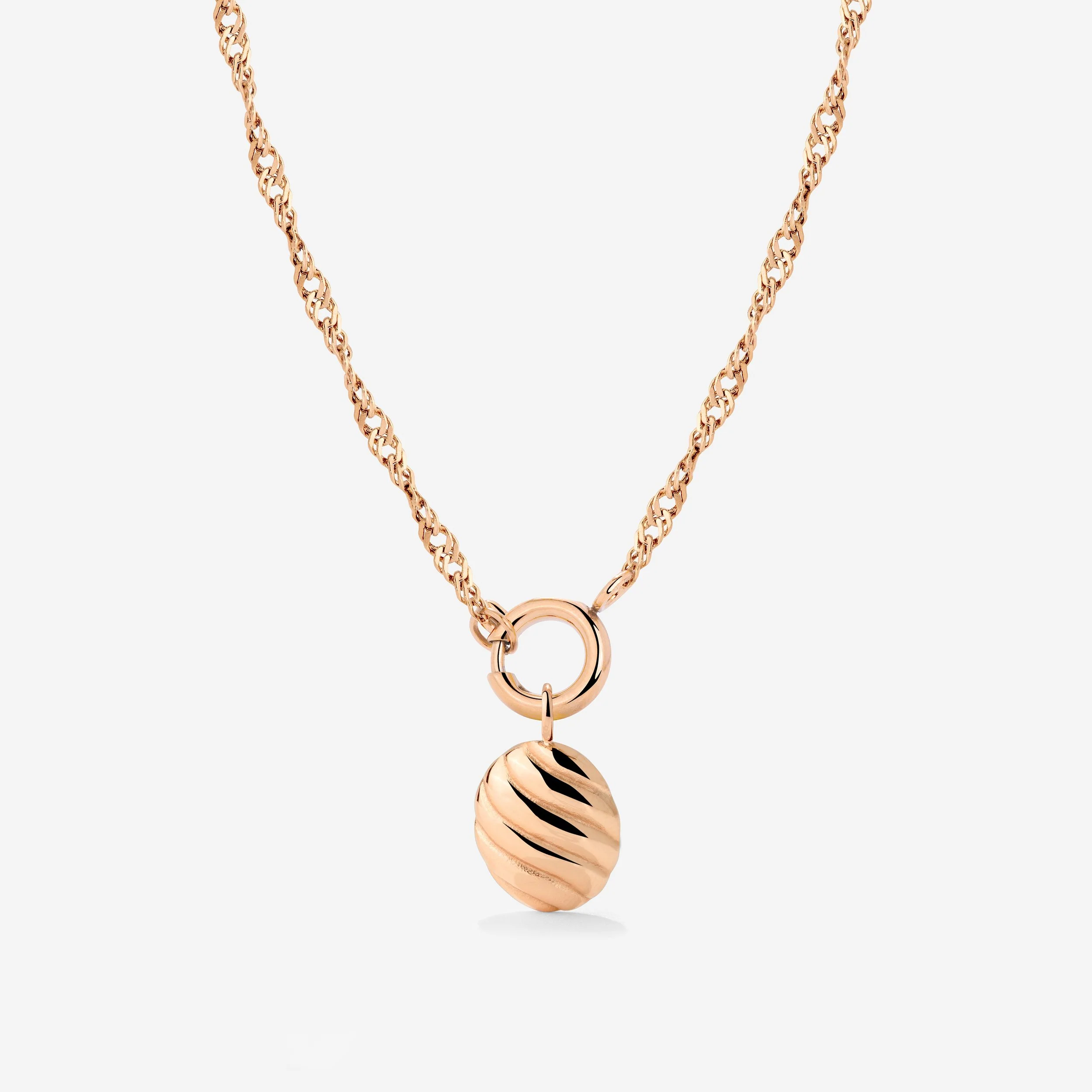 Serenity Singapore Chain Necklace Set Rose Gold