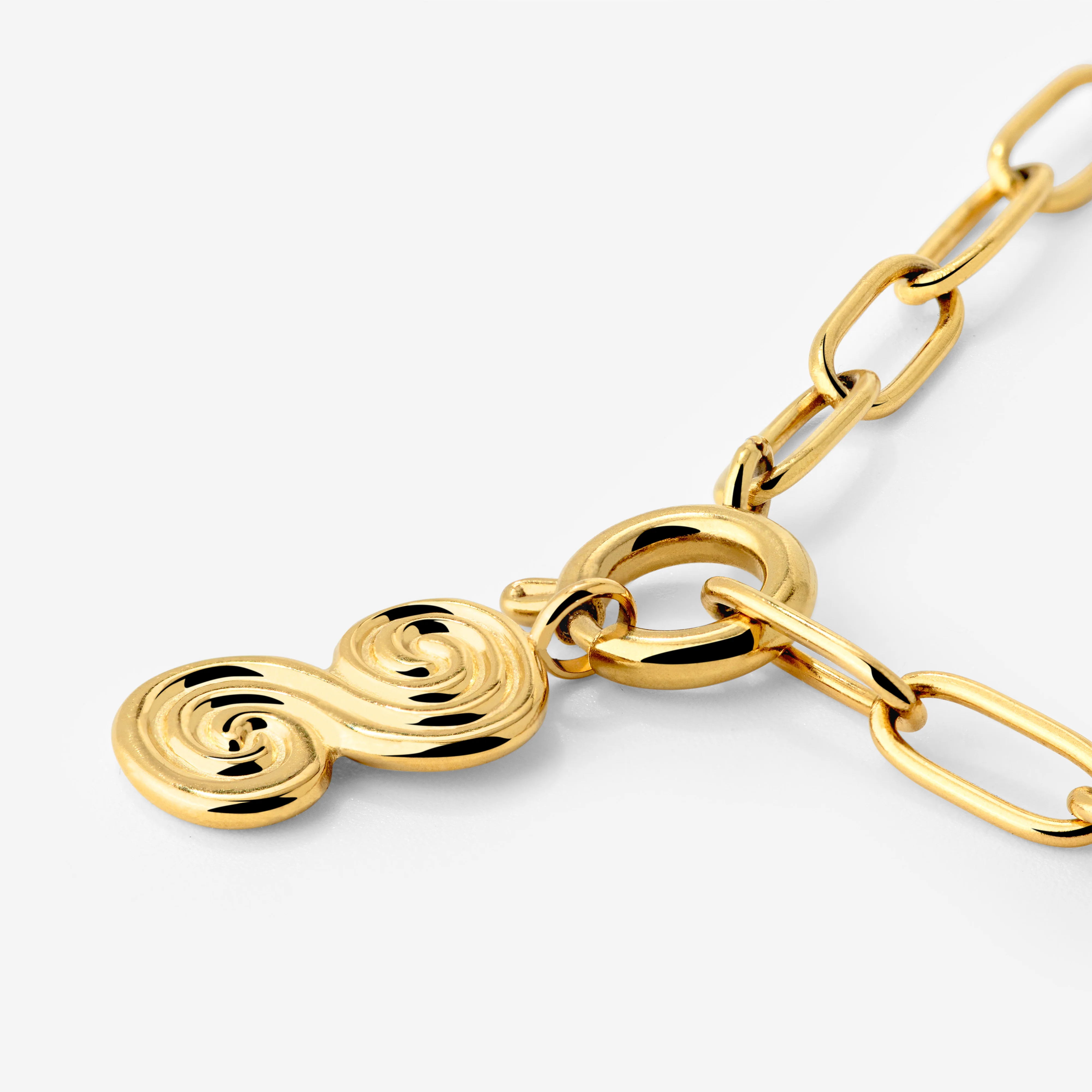 Serpent's Whisper Oval Links Necklace Set Gold - Image 3