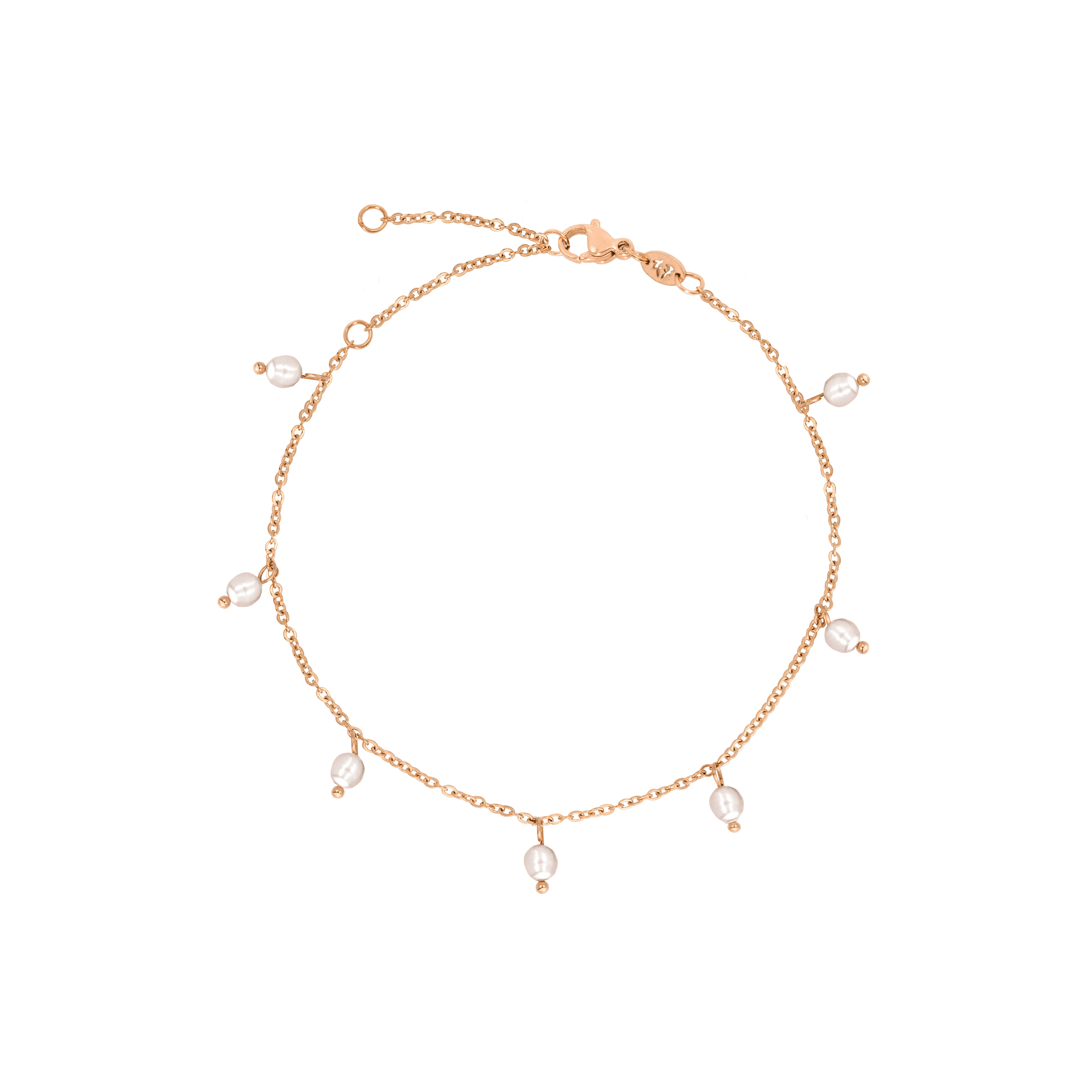 Shiny Pearls Bracelet Rose Gold