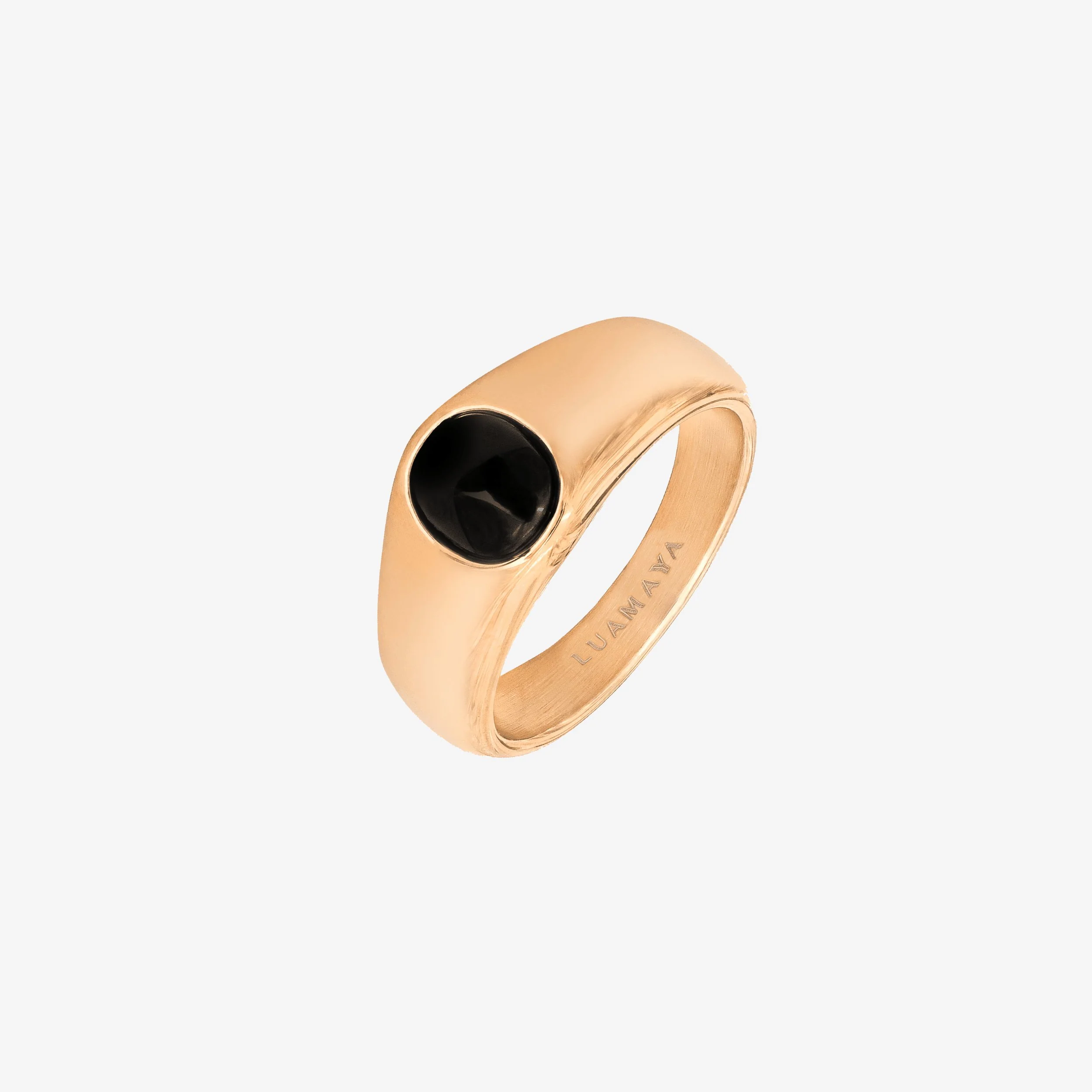 Signet Onyx Ring Rose Gold