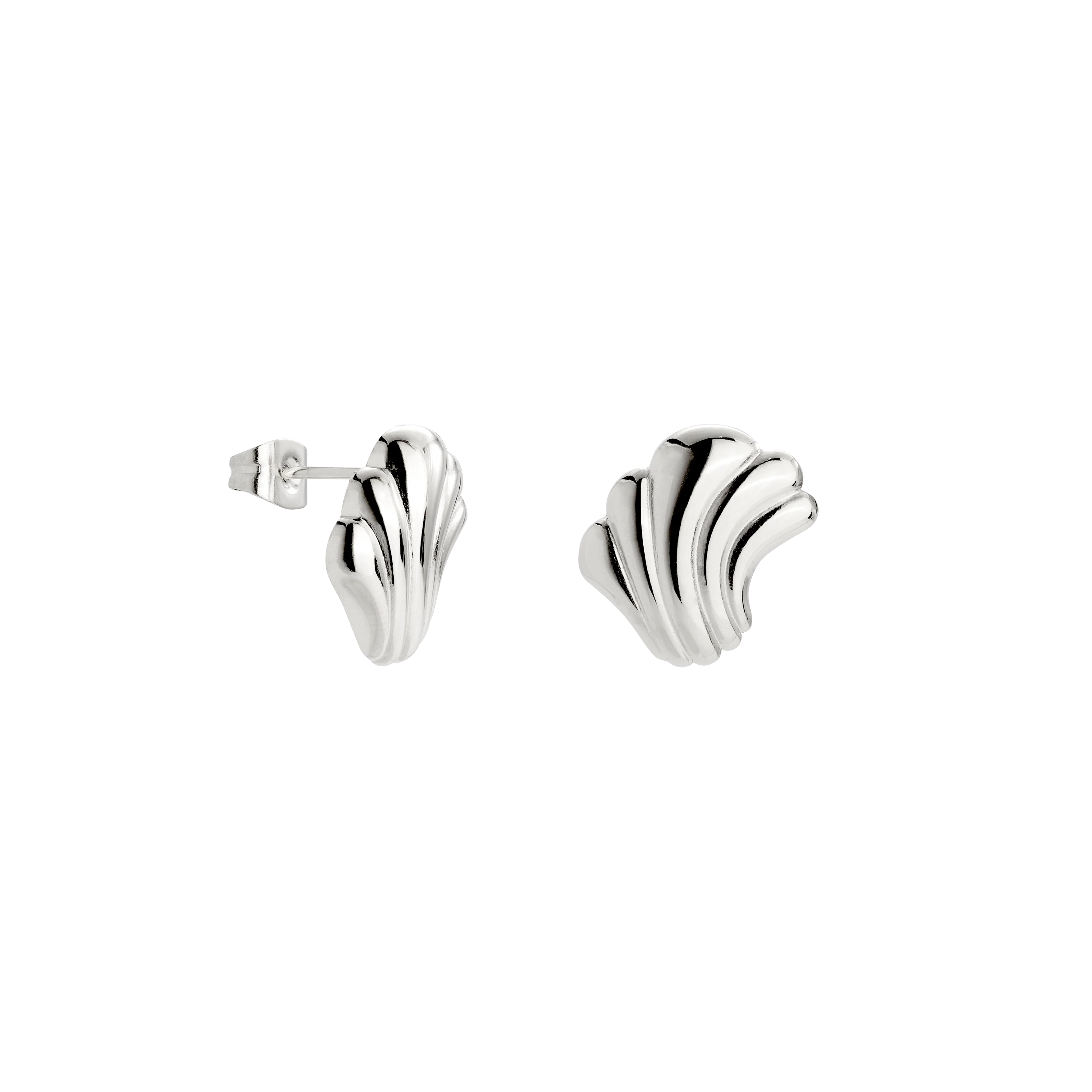 Simple Wave Studs Silver