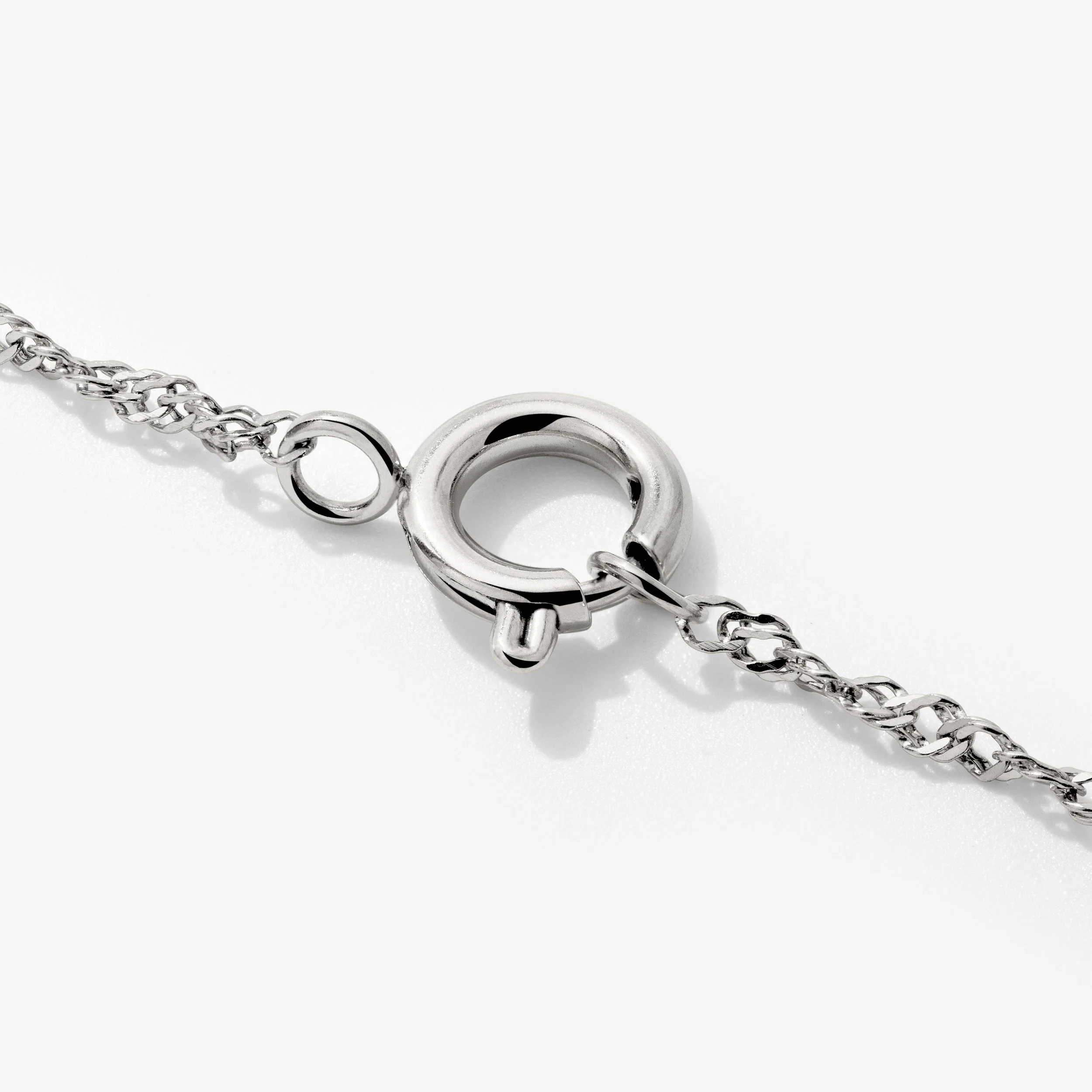 Singapore Chain Charm Necklace Silver - Image 4