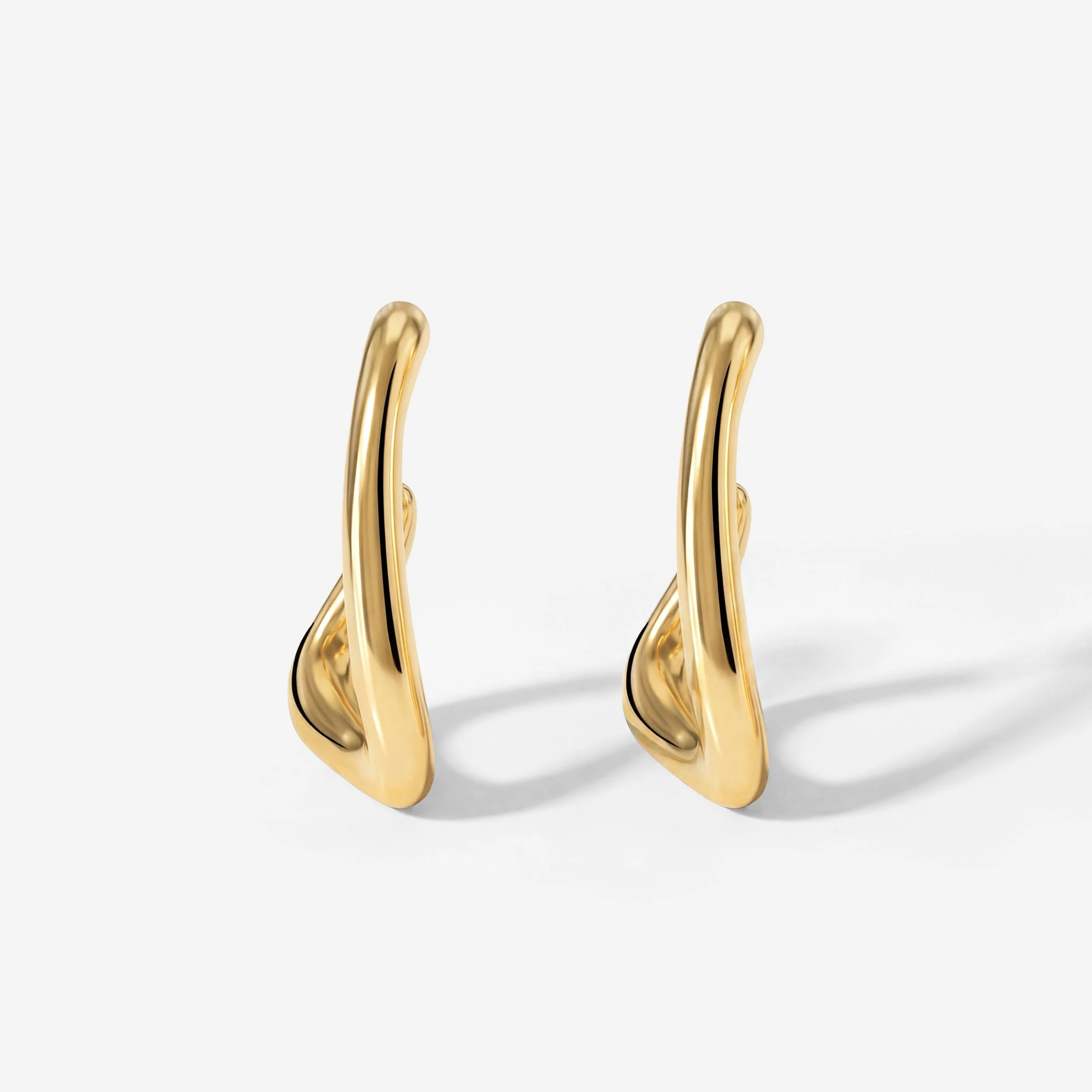 Sisterhood Bond Hoops Stud Earrings Gold - Image 3