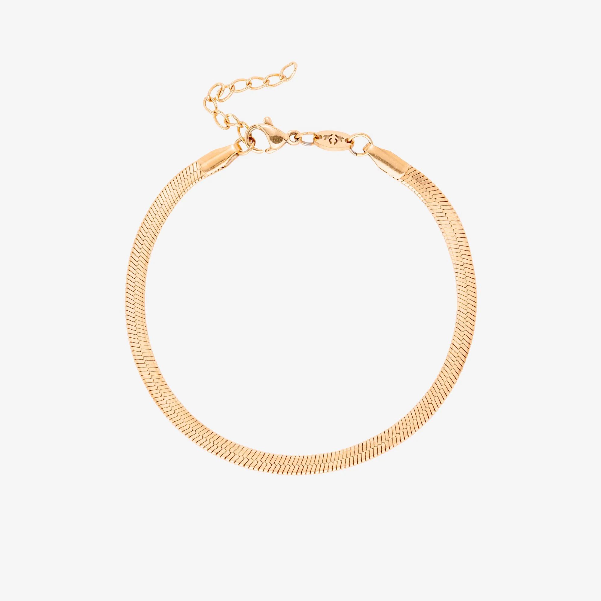 Slim Herringbone Bracelet Rose Gold