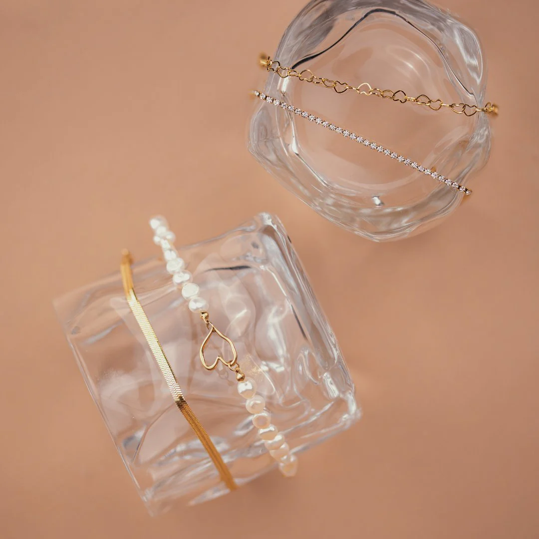 Slim Herringbone Bracelet Rose Gold - Image 5