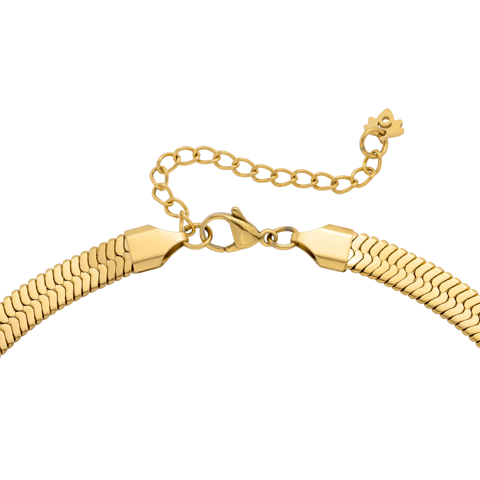 Slim Herringbone Necklace Gold - Image 5