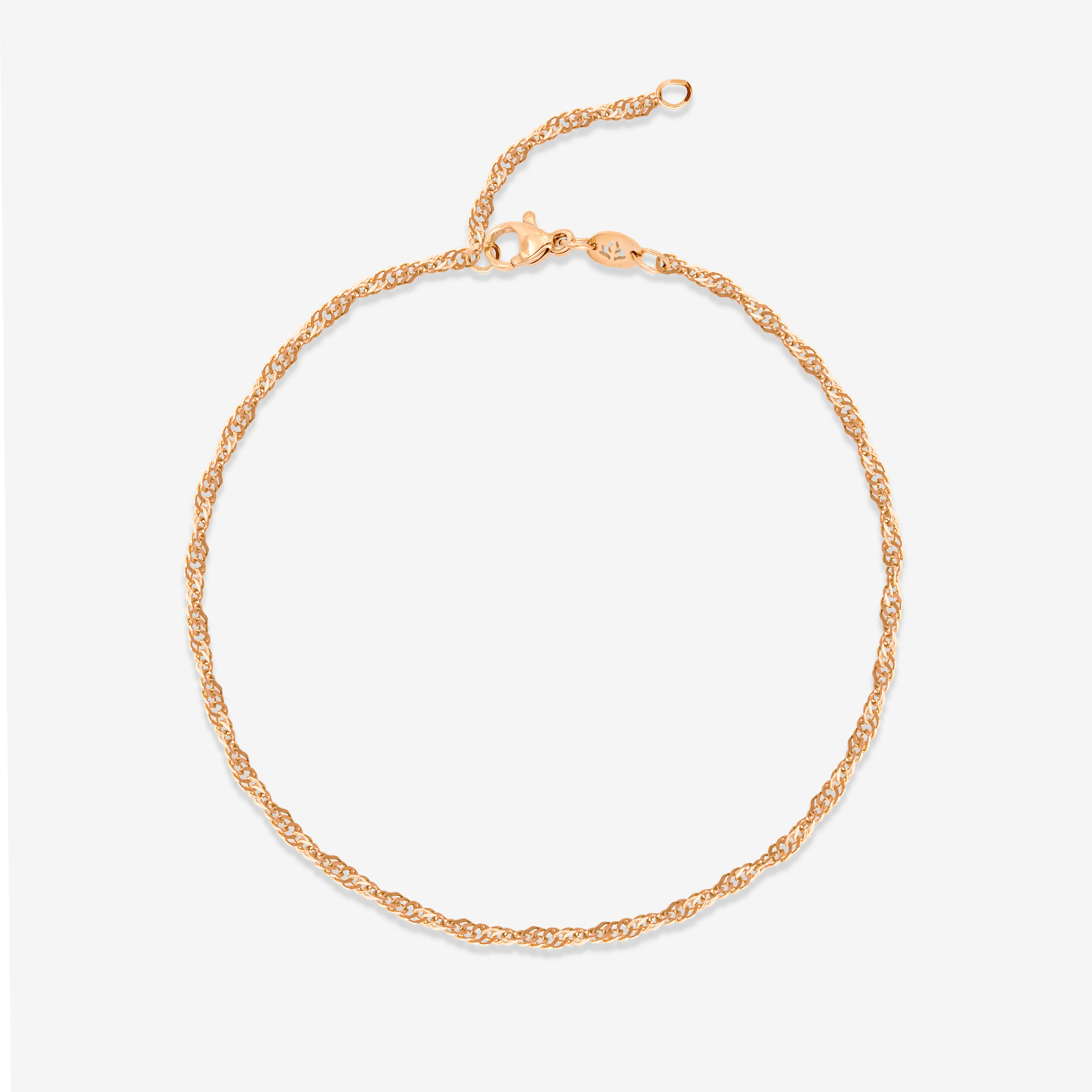 Slim Singapore Anklet Rose Gold