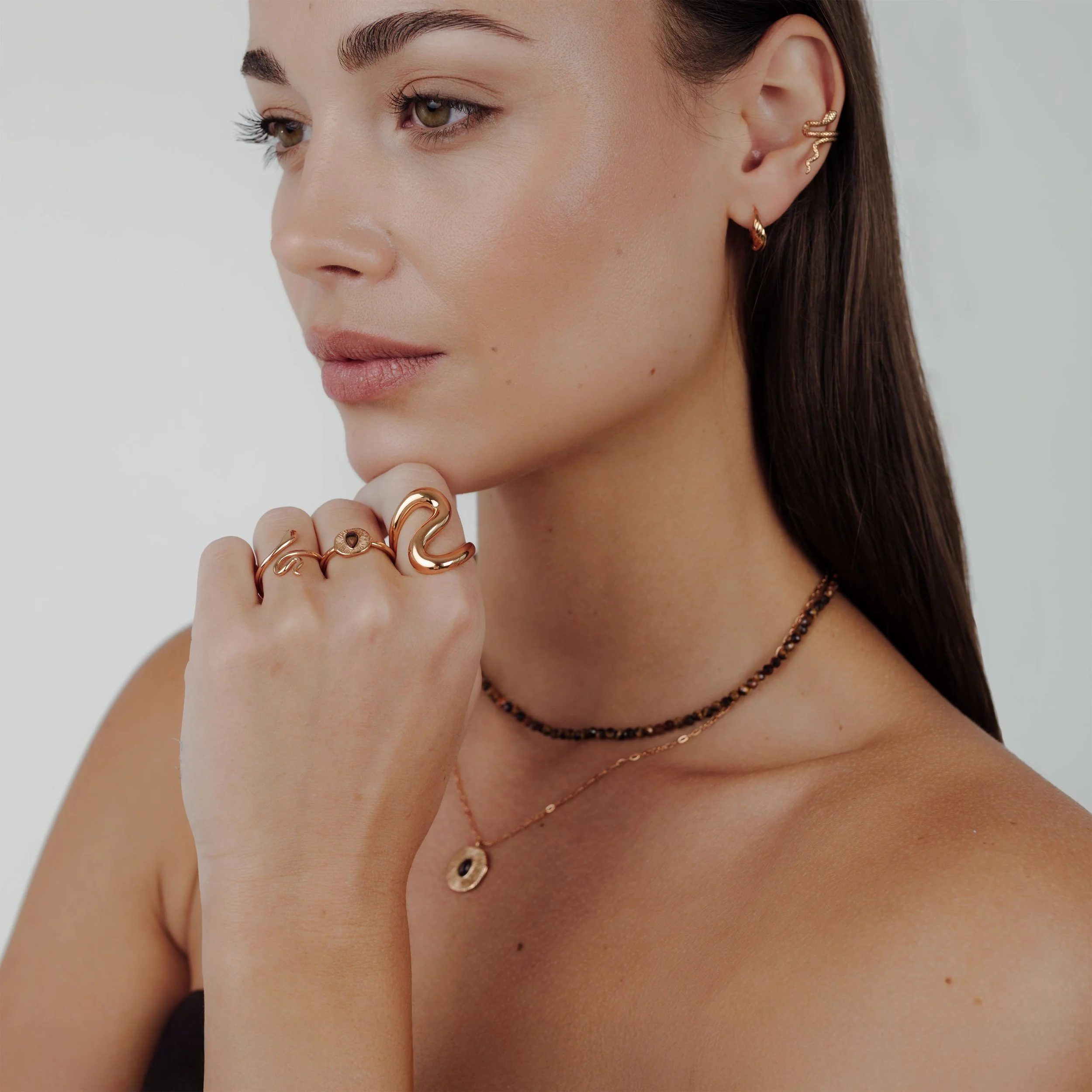 Slim Snake Ring rose gold - Image 3