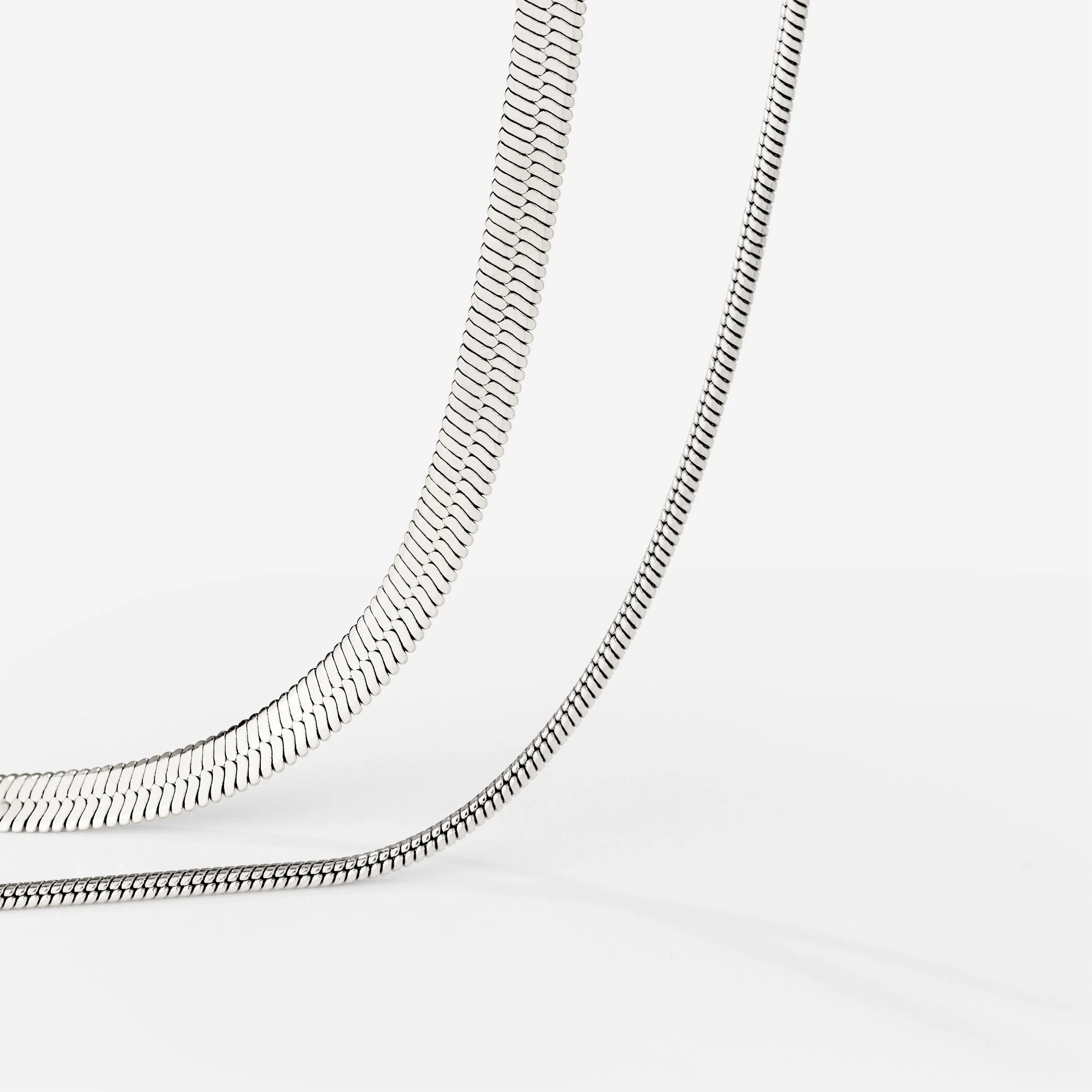 Snake Chain Double Bracelet Silver - Image 3