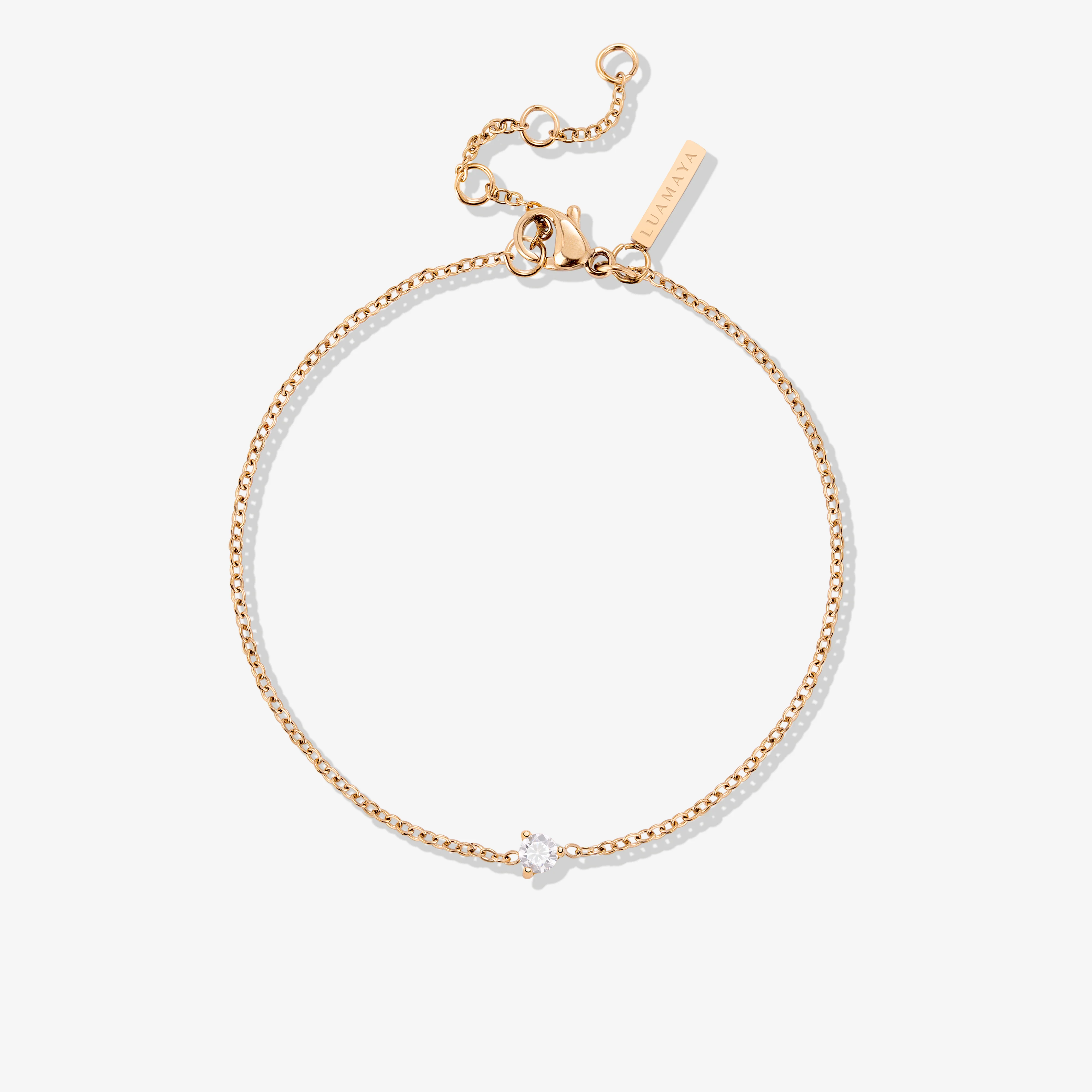Solitaire Stone Bracelet Rose Gold