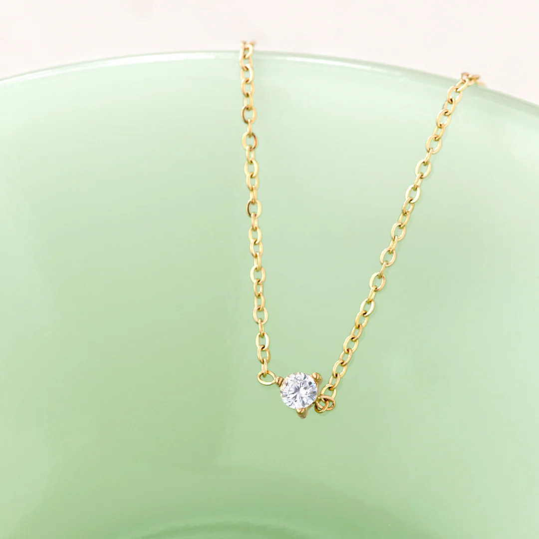 Solitaire Stone Choker Gold - Image 4