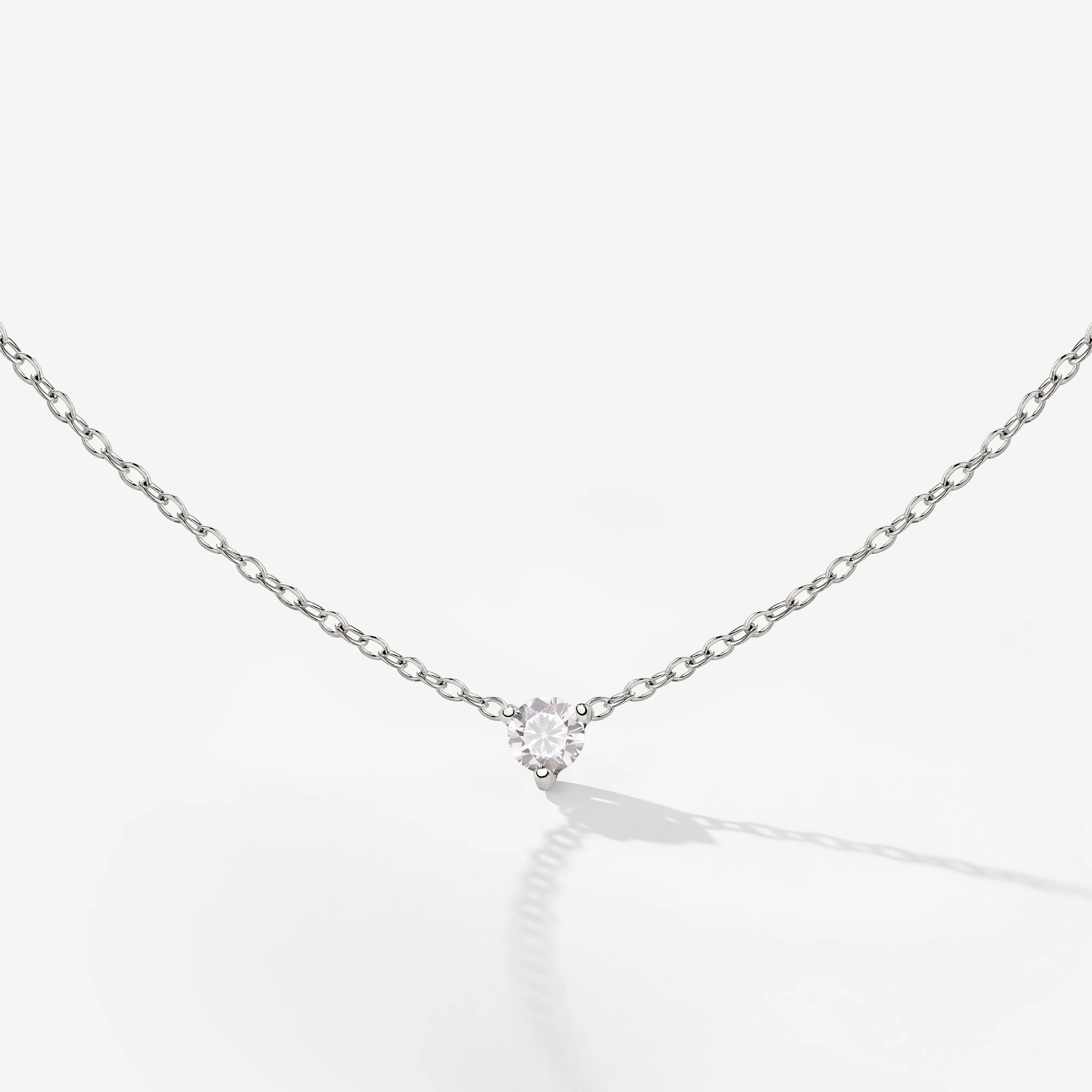Solitaire Stone Choker Silver