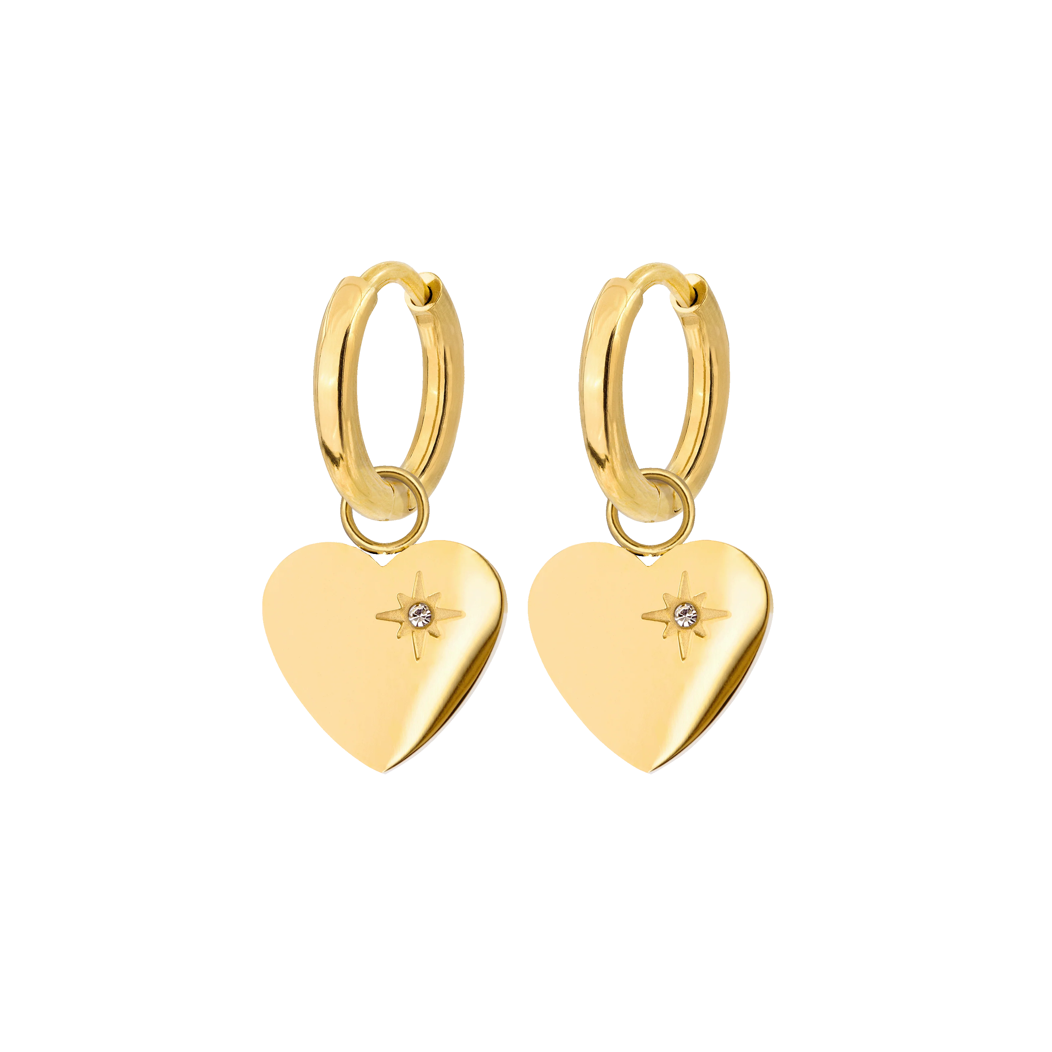 Sparkle Heart Hoop Set Baby Gold